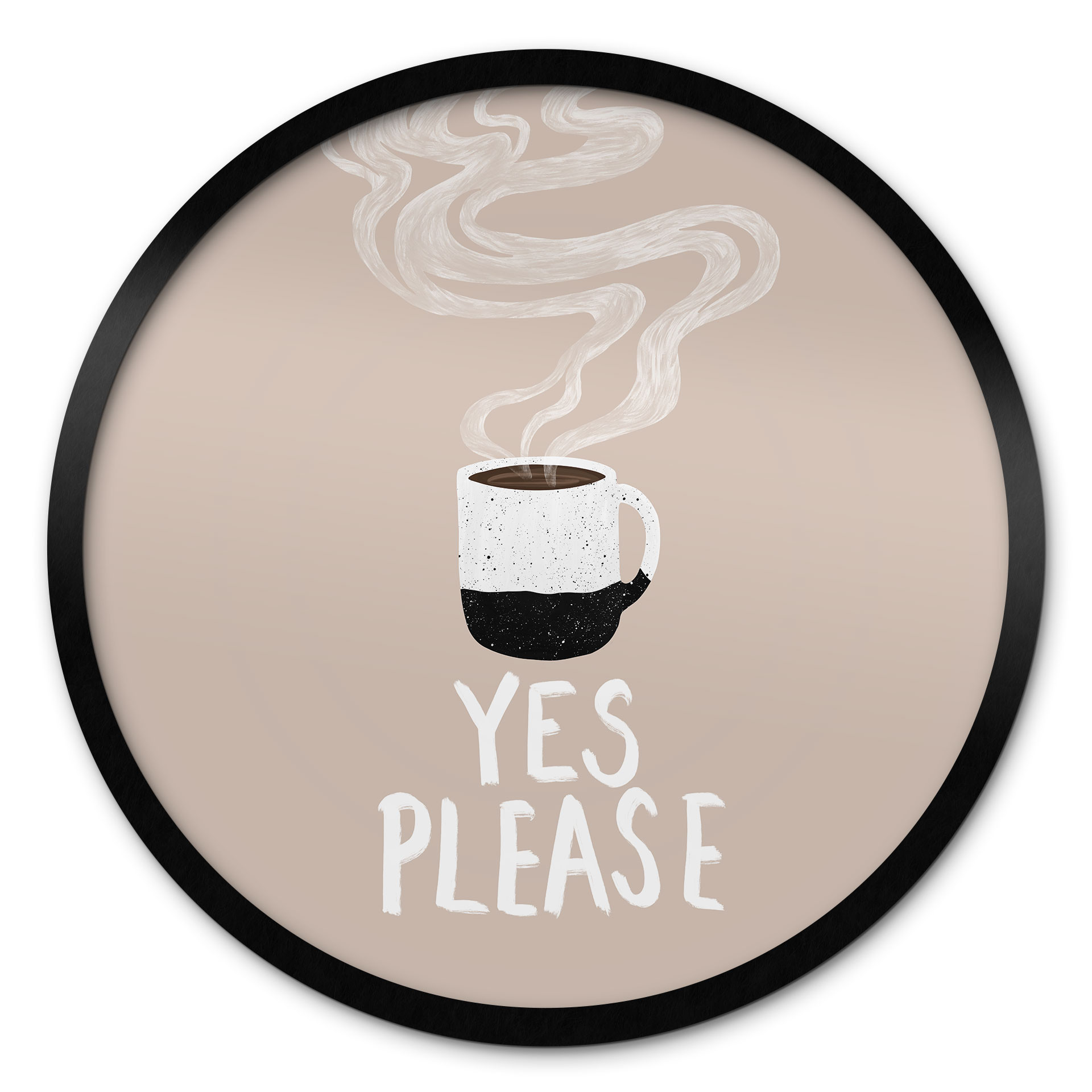 Poster Tasse de café chaude le matin - EMELIEmaria - Rond