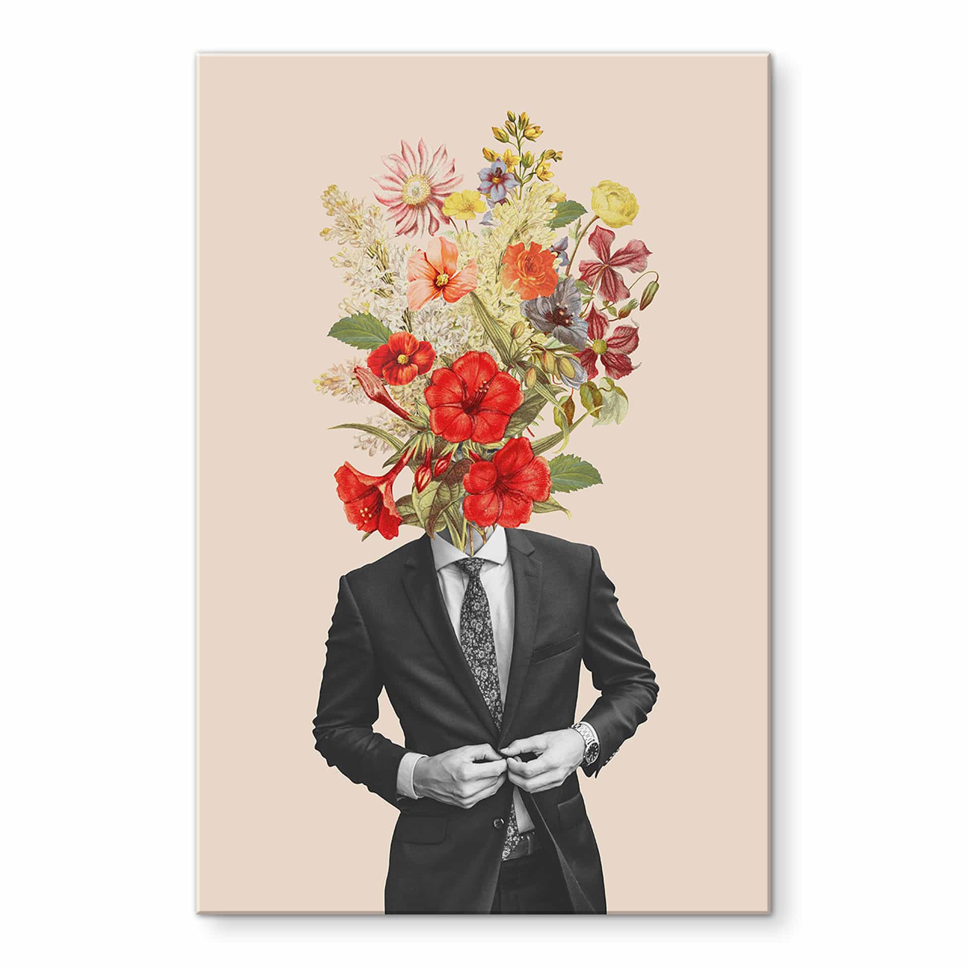 Akrylbillede Mand i jakkesæt med vilde blomster - Frida Floral Studio