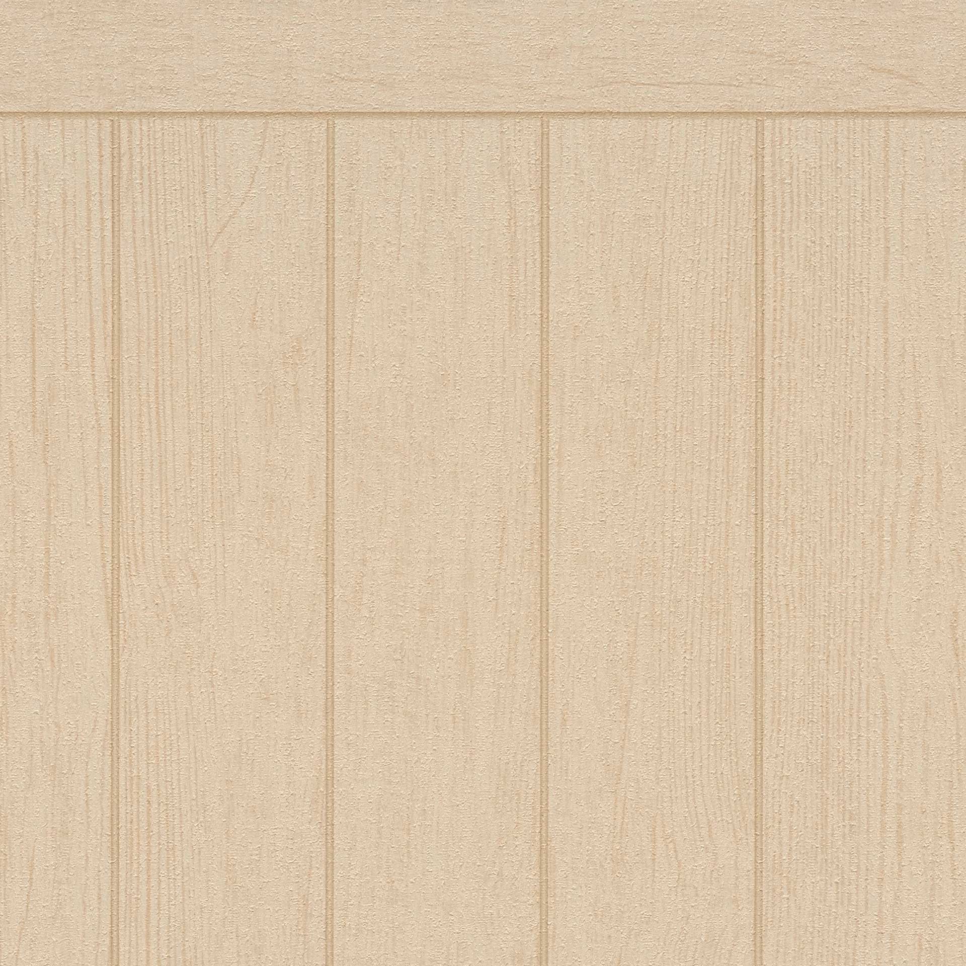 Beige houtpaneelbehang - Vliesbehang met lichte & natuurlijke houtstructuur