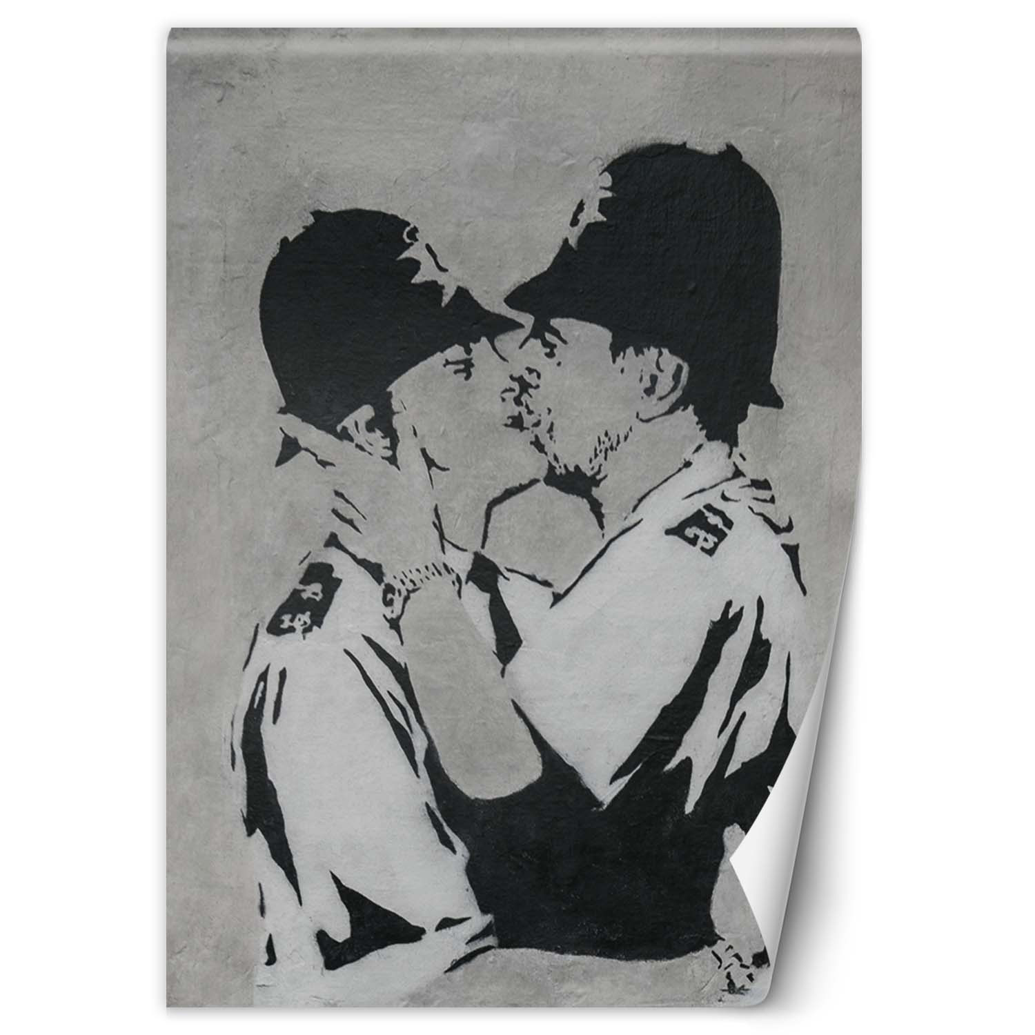 Fototapete, Banksy Küssende Polizisten Graffiti