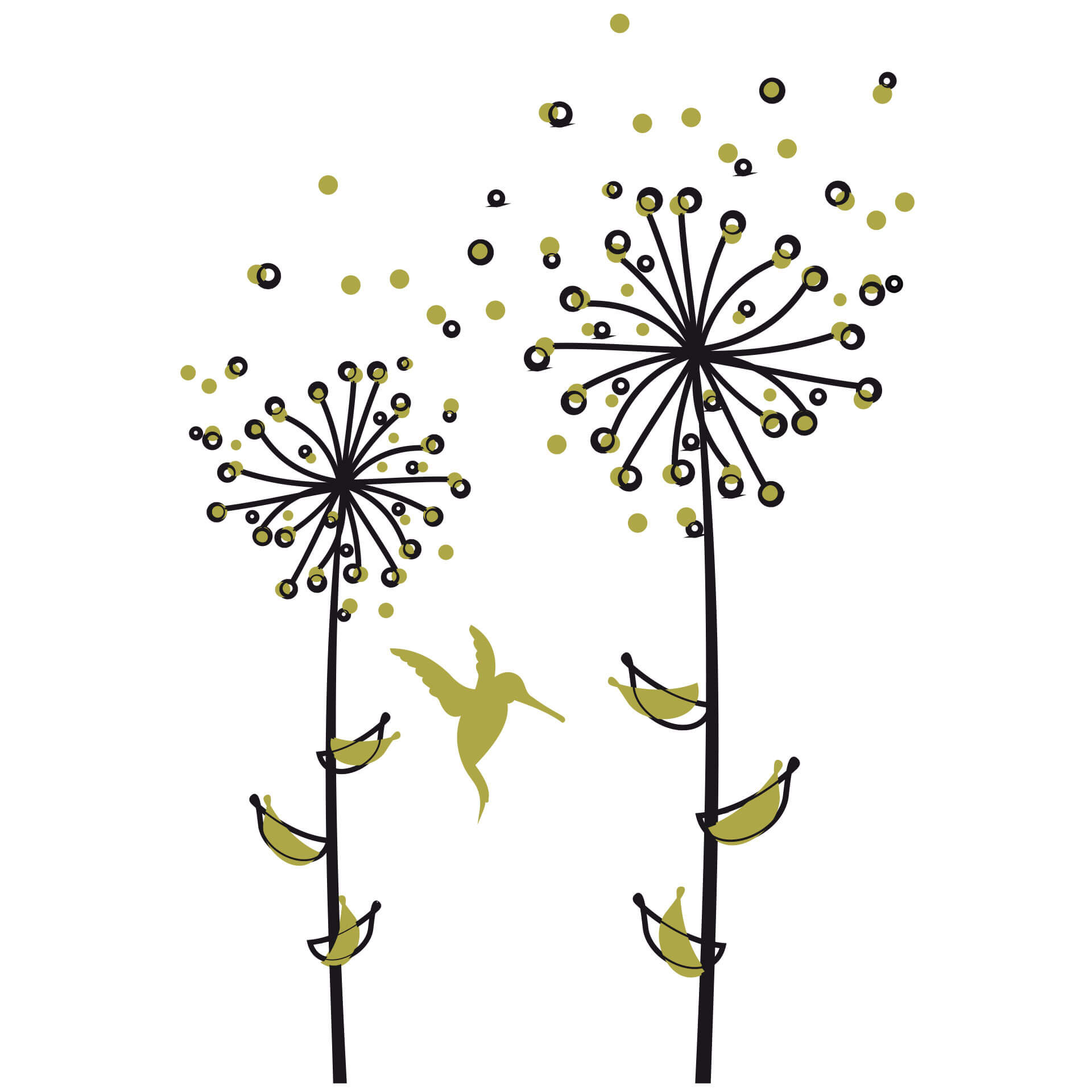 Wallsticker Lys Grøn Mælkebøtte