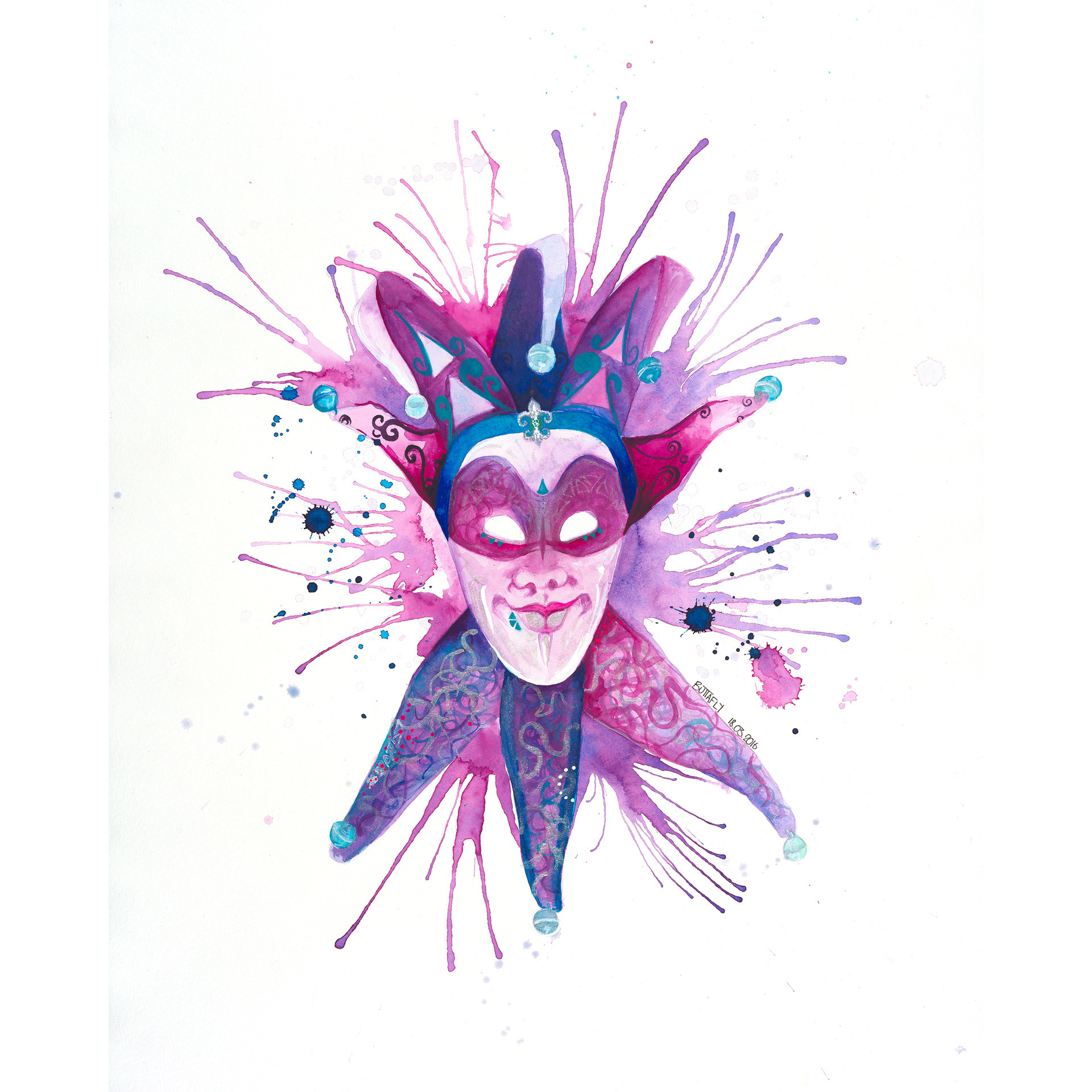 Fotobehang Buttafly – Mardi Gras Mask