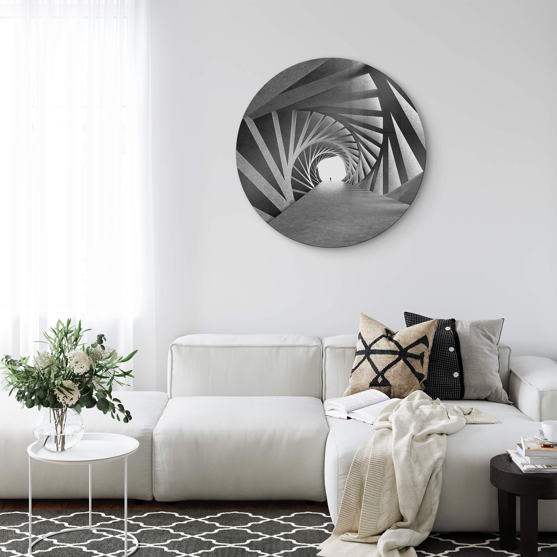 Tableau sur verre Bunjamin - Rotation - Rond