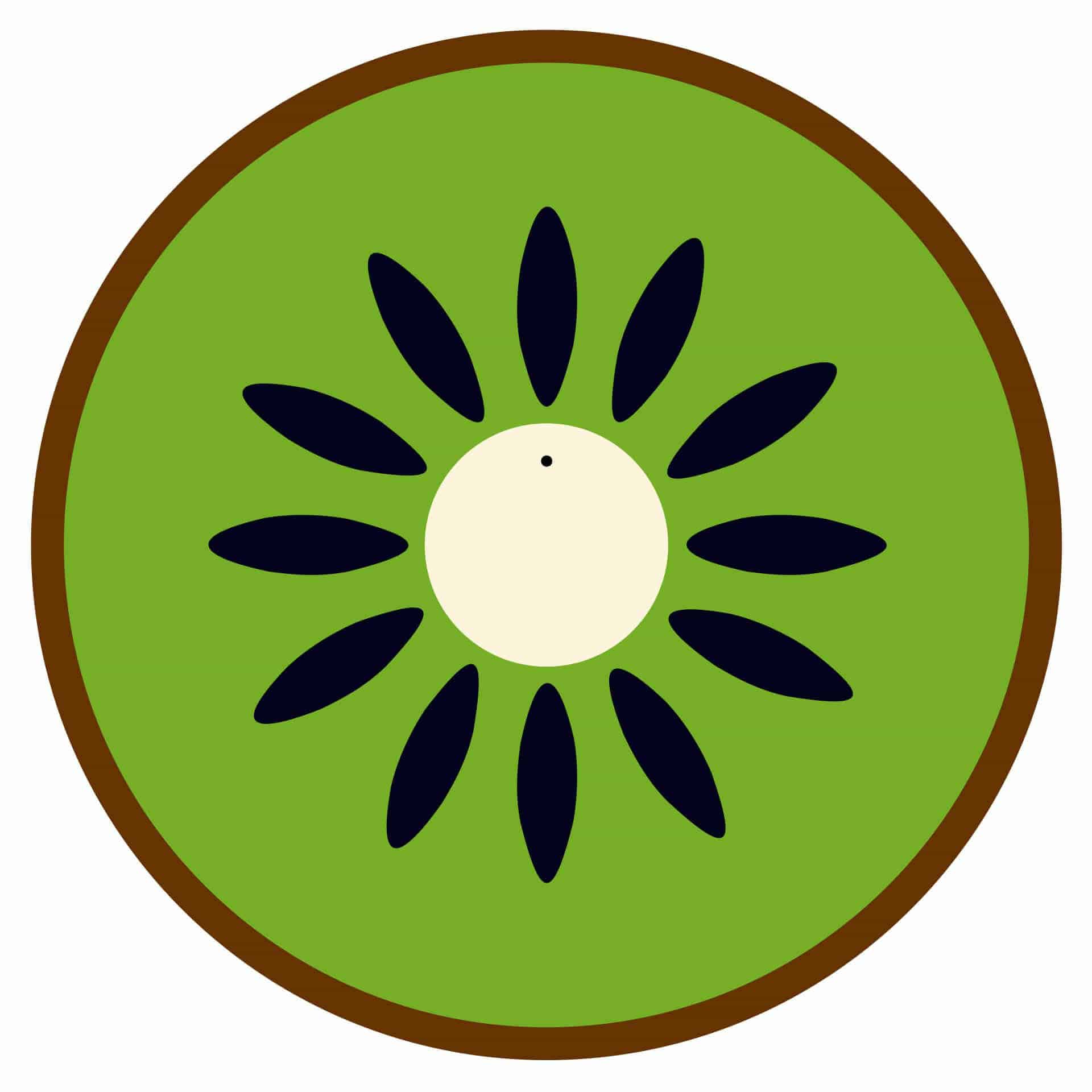Sticker mural - Horloge Kiwi