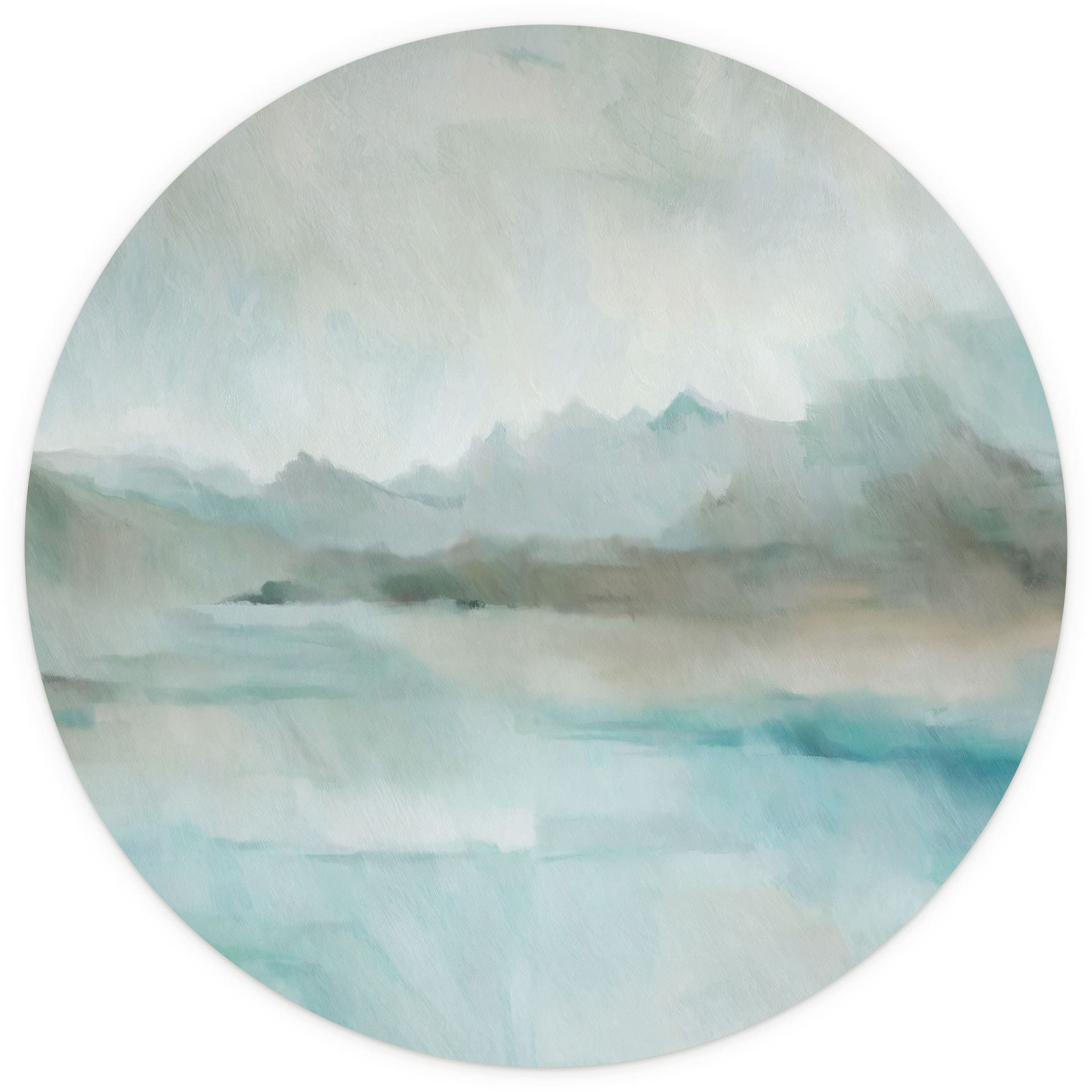 Papier Peint Photo Velvet Horizon - Lac Abstrait - Sir Edward x Grigory Gladarev - Rond