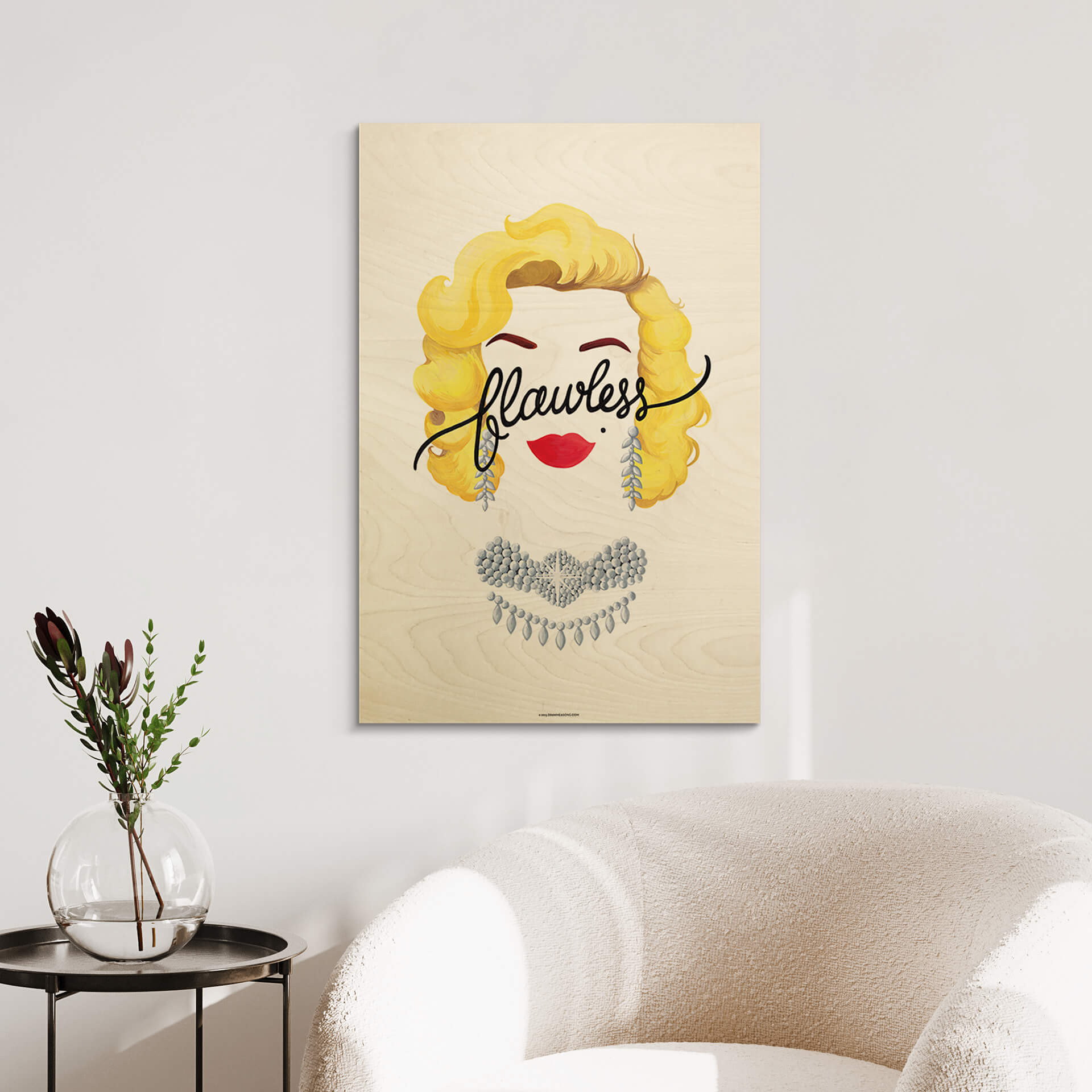 Plakat drewniany Tohmé - Marilyn bez skazy