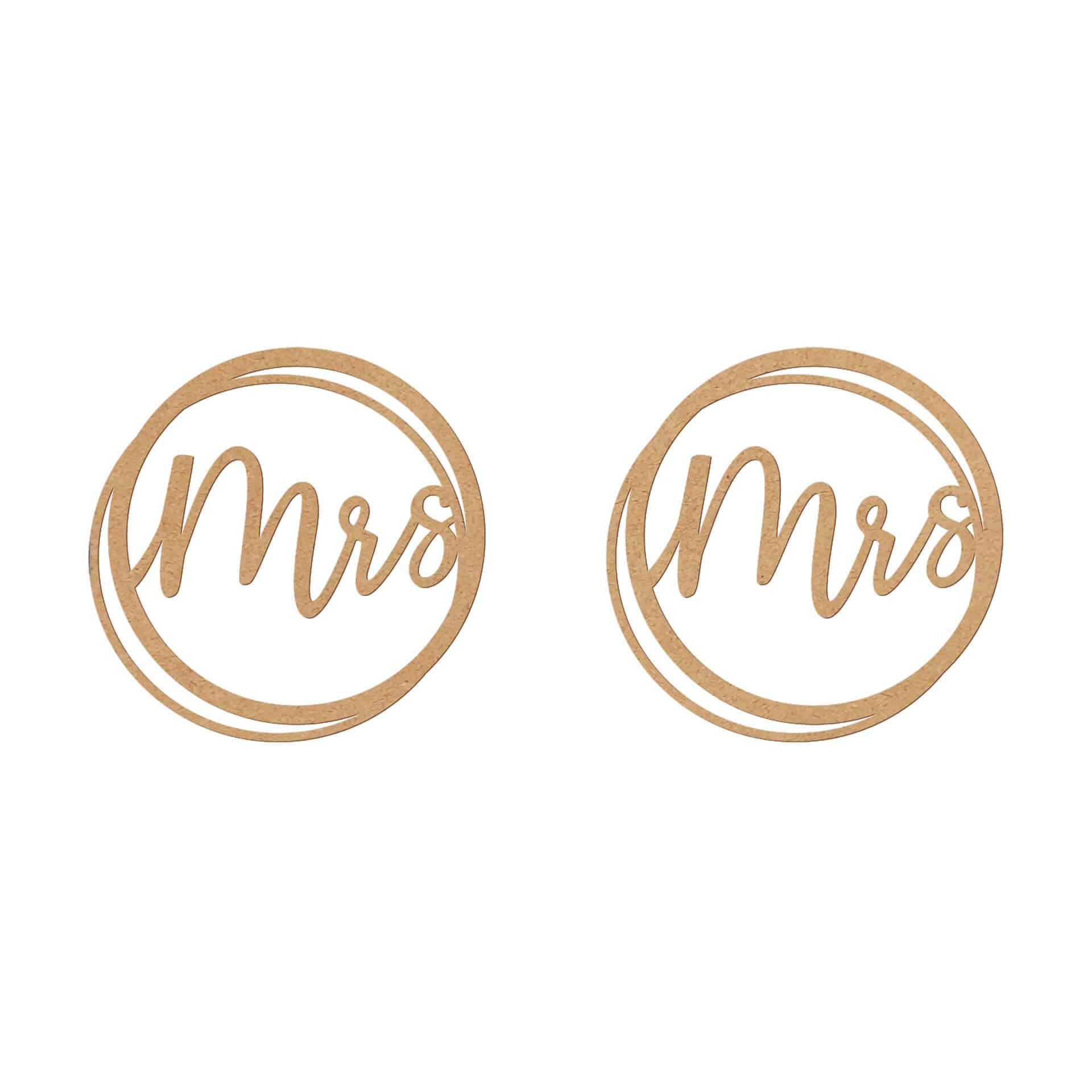 Napis ślubny Mrs and Mrs - MDF natura