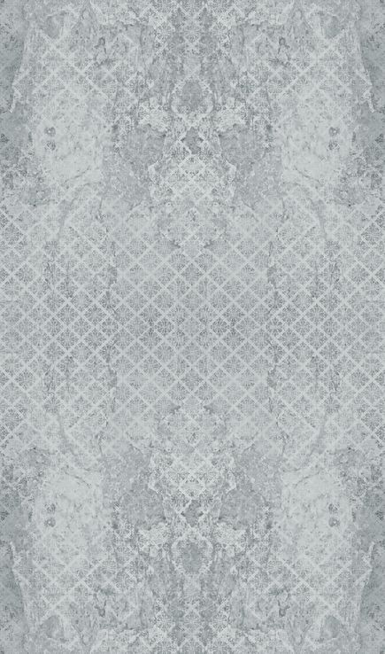 Papier peint aspect béton ornements gris 2.70 x 1.59m