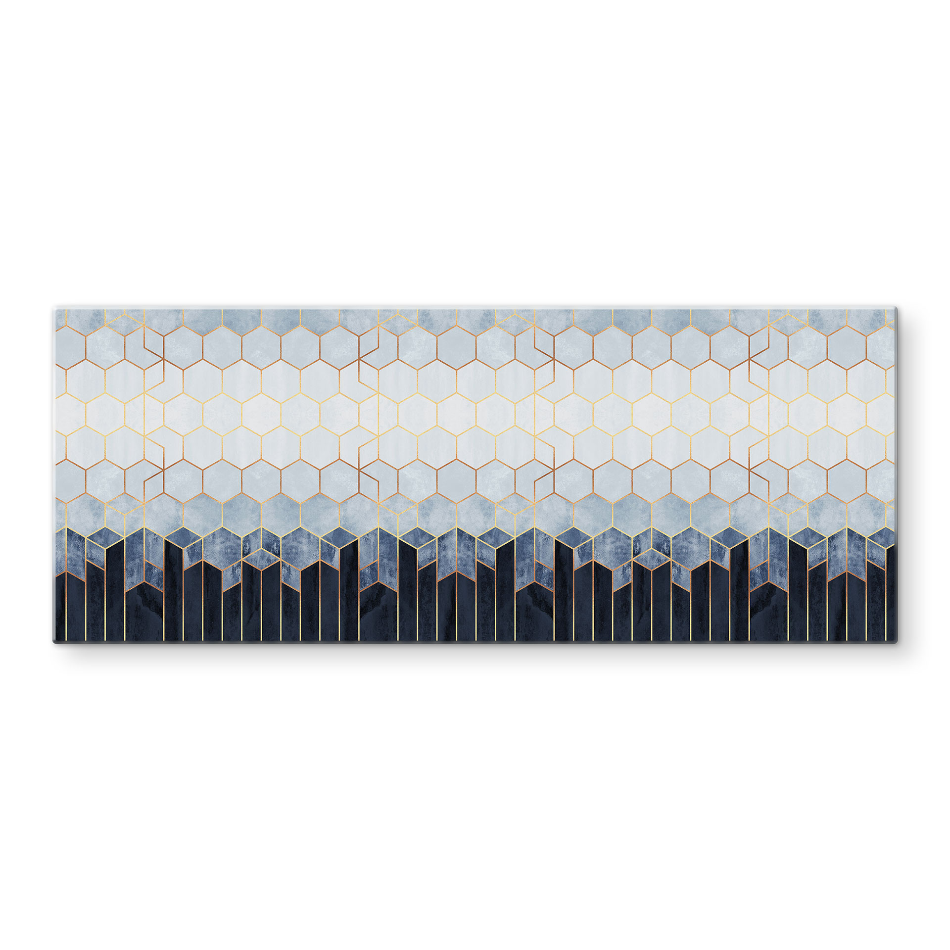 Spritzschutz Fredriksson - Hexagone: Blau und Weiß - Panorama