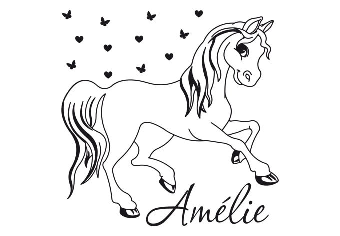 Wandtattoo + Name Pony