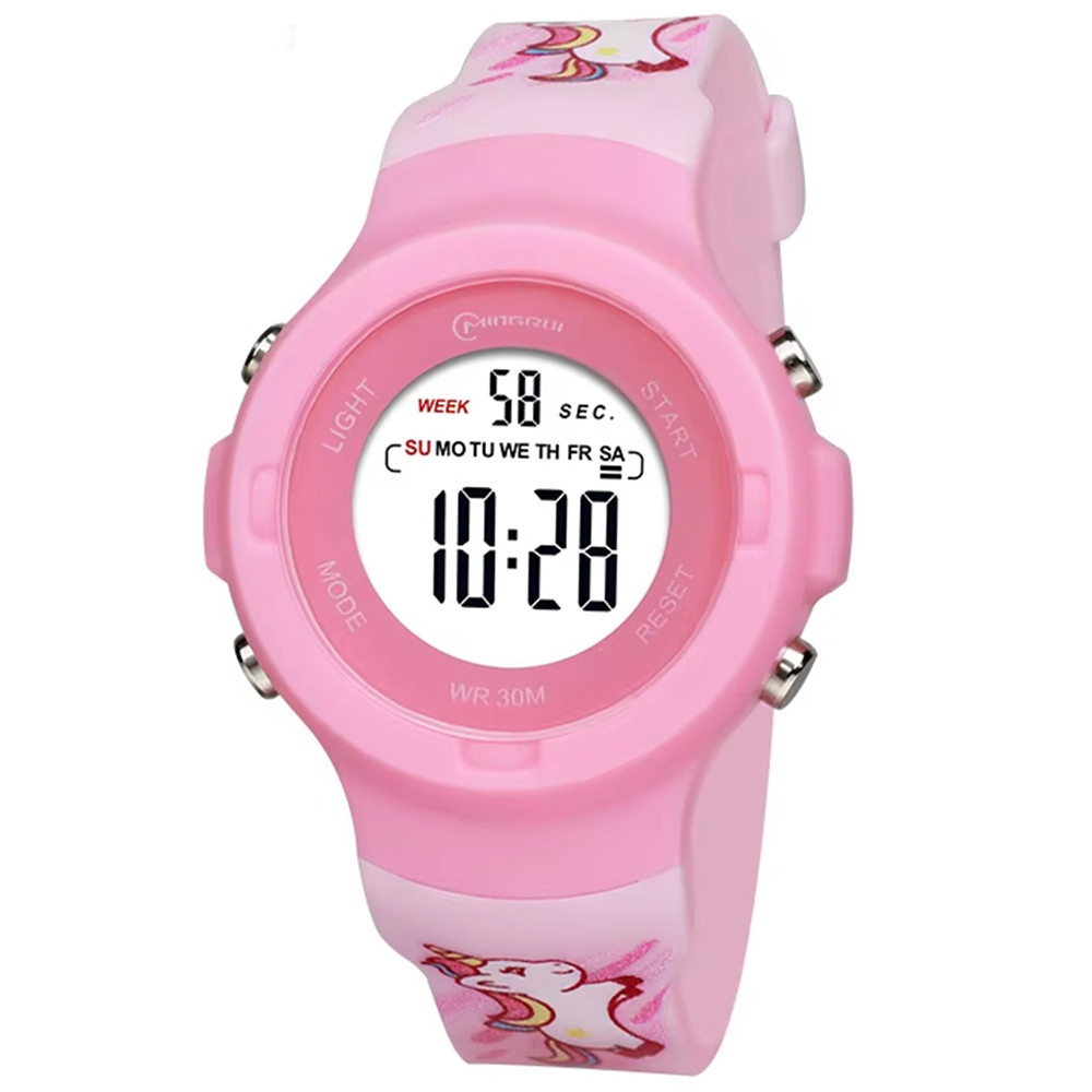 Sport Armbanduhr | Digitale Uhr für Kinder und Jugendliche | Rosa Einhorn