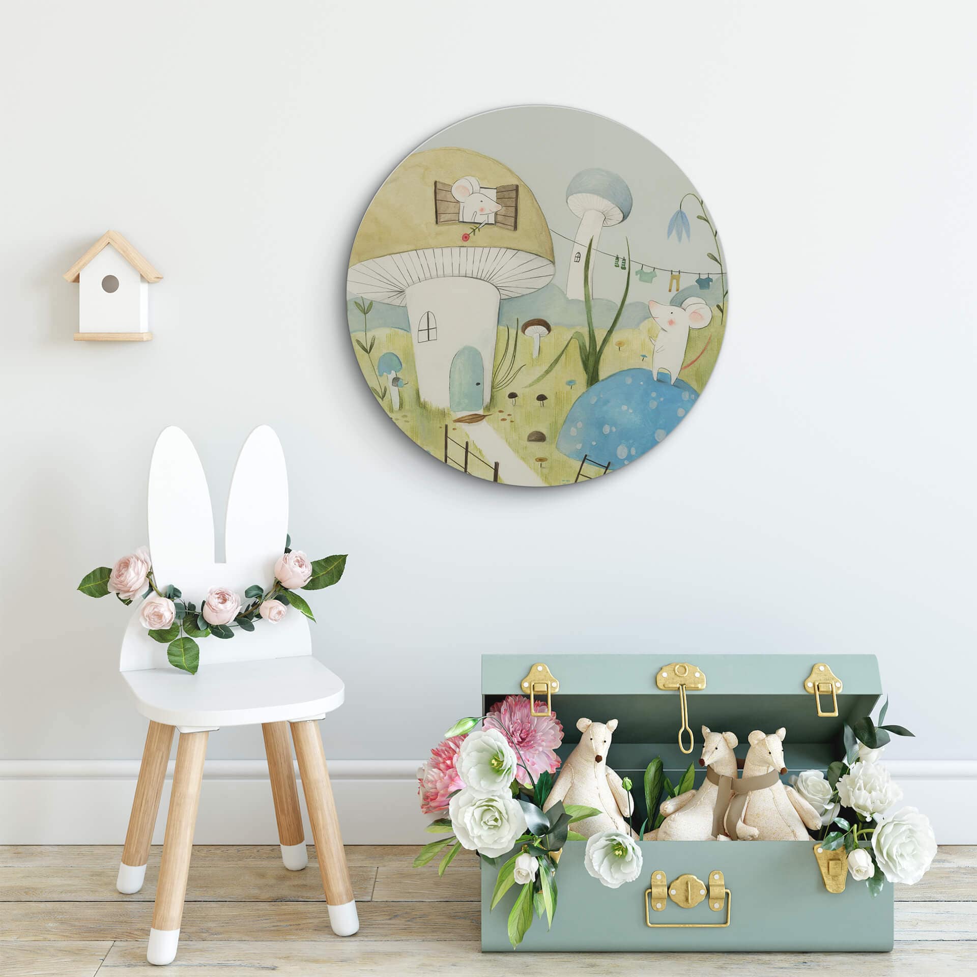 Tableau en alu-Dibond Loske - Ville des souris- Rond