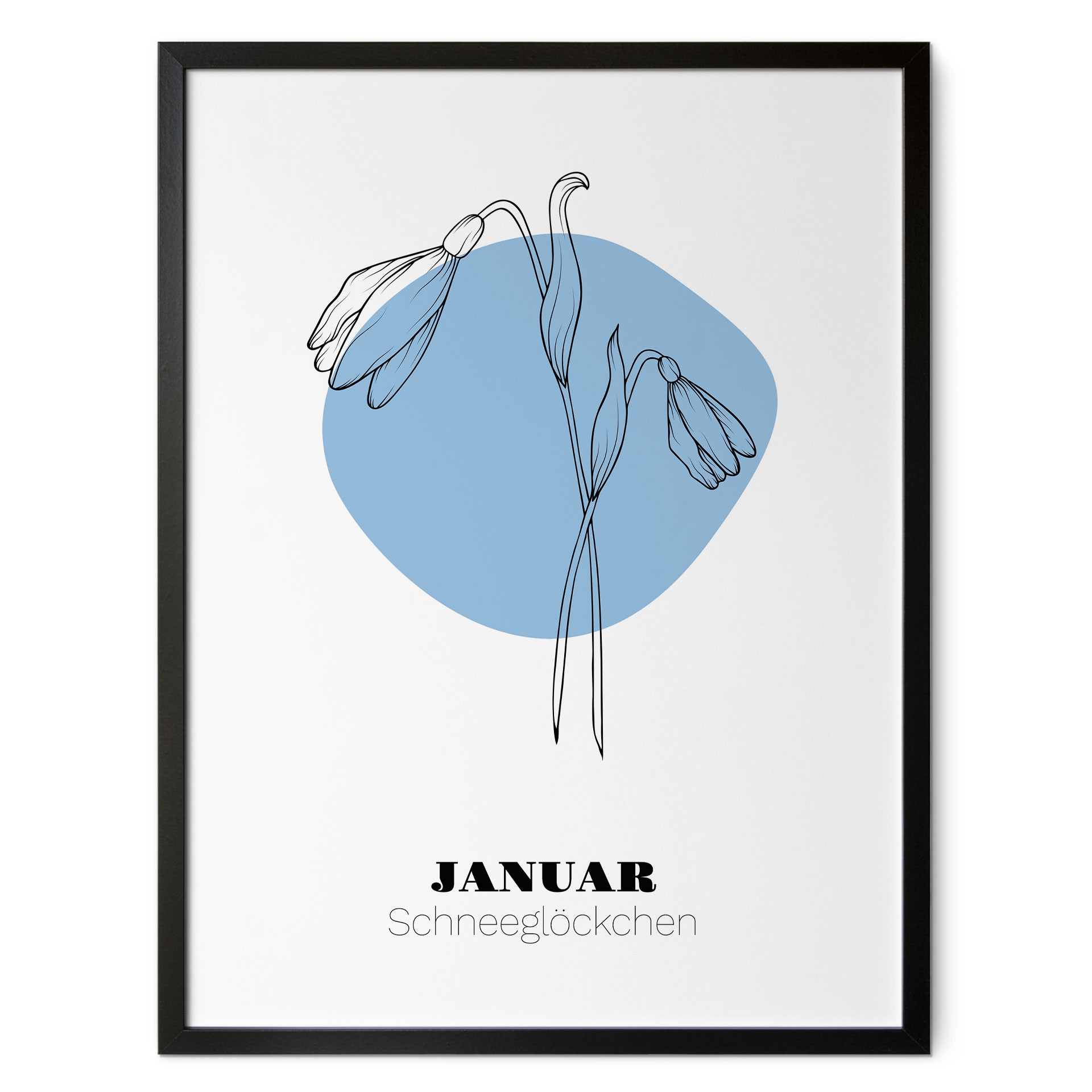 Personalisierbares Poster Monatsblume Januar