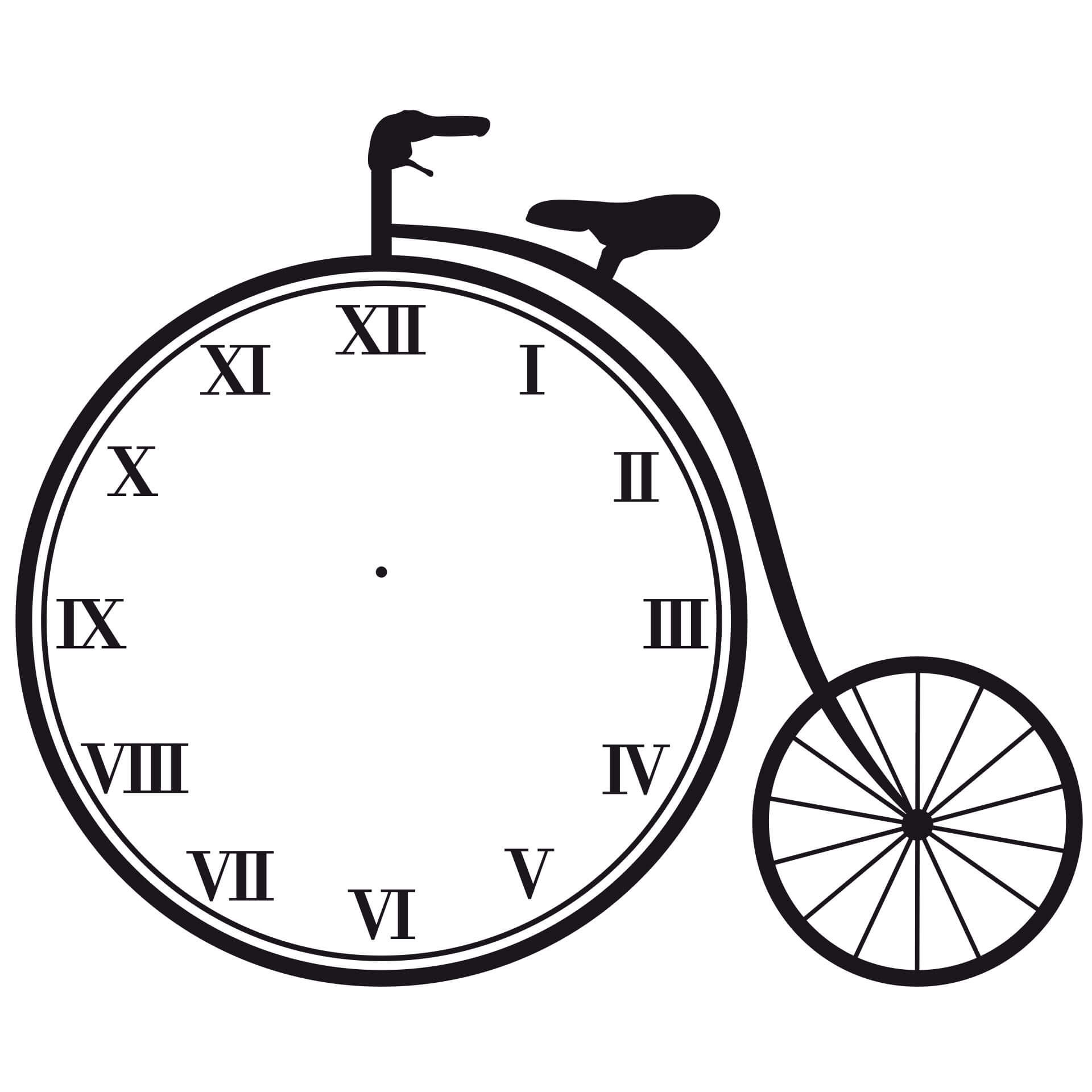 Adesivo murale - orologio bicicletta retro