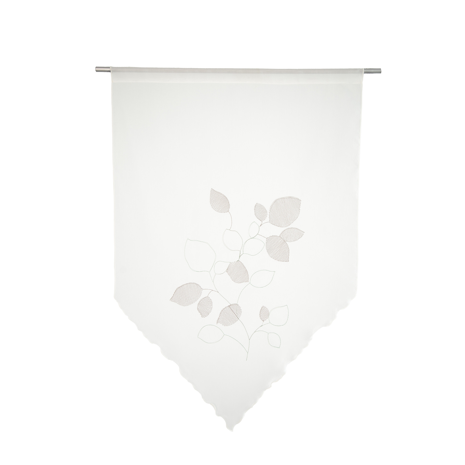 Scheibengardine mit floralem Design - Panneaux weiß - Kurzgardine