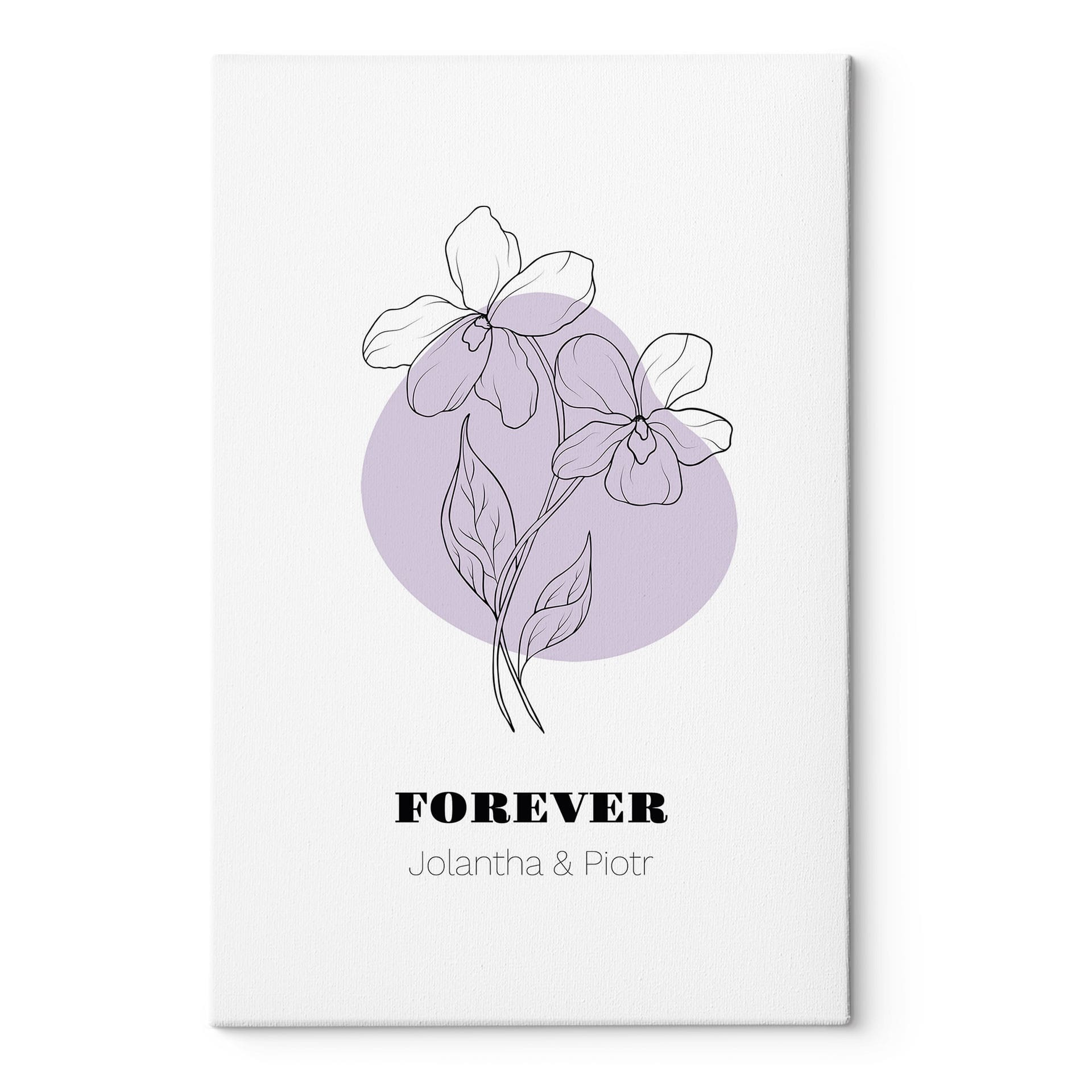 Personalisierbares Leinwandbild Monatsblume Februar
