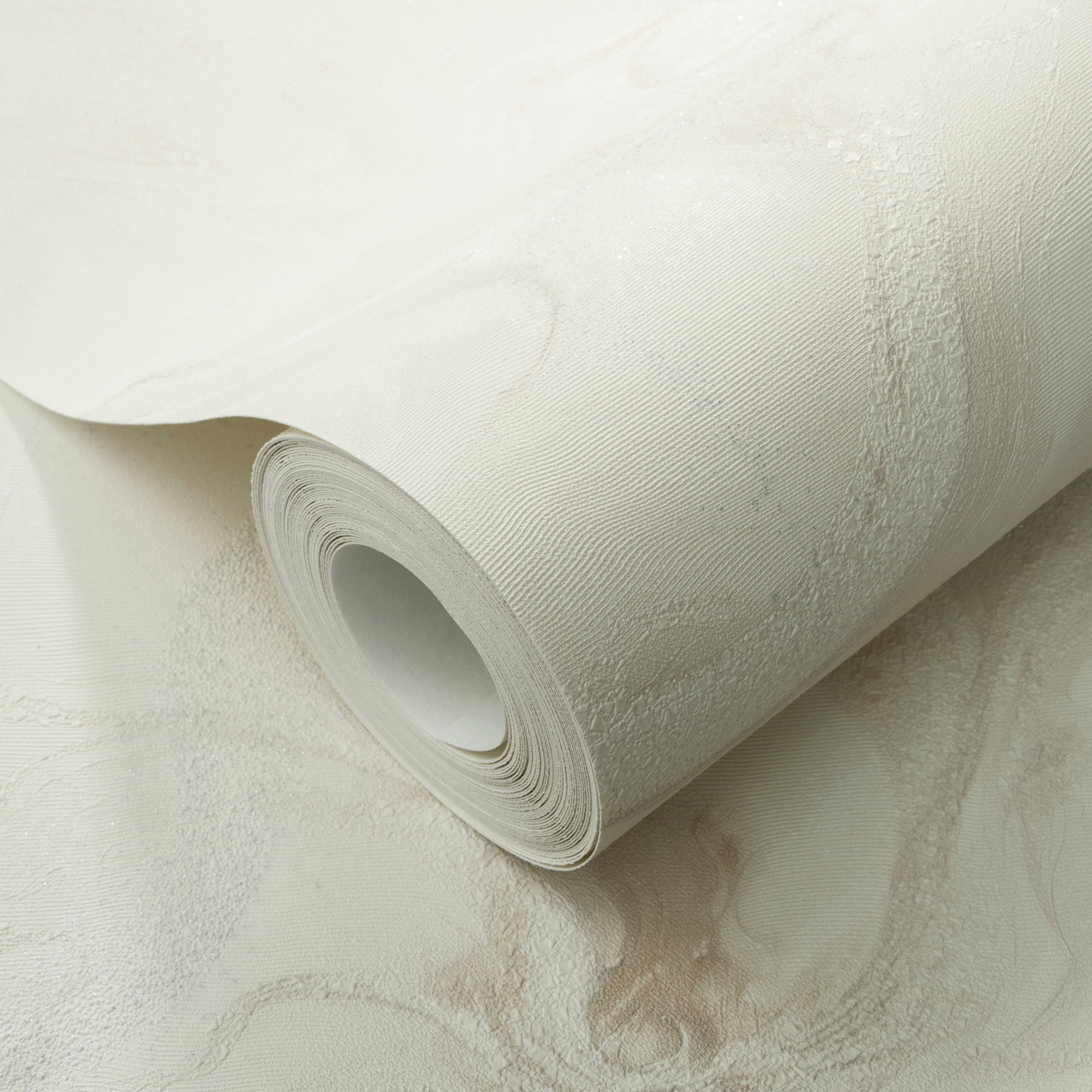 Vliesbehang, behang met bloemmotief Aurora champagne