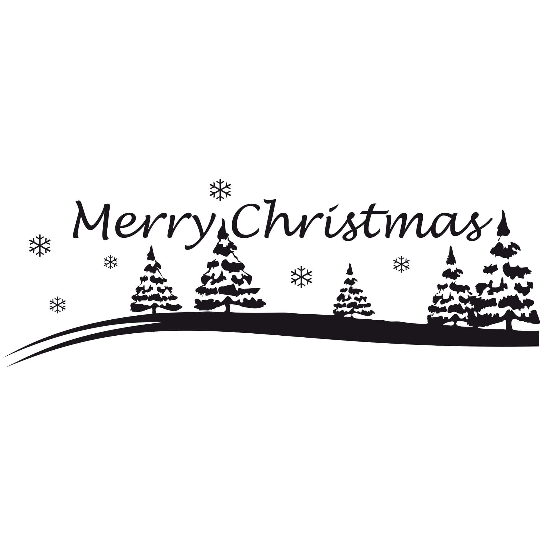 Wallsticker Merry Christmas & Vinter Landskab