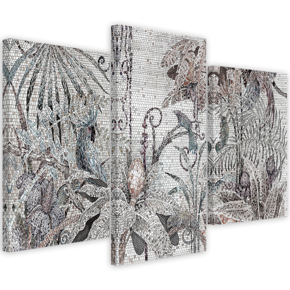 3-delt lærredstryk Mosaikjungle