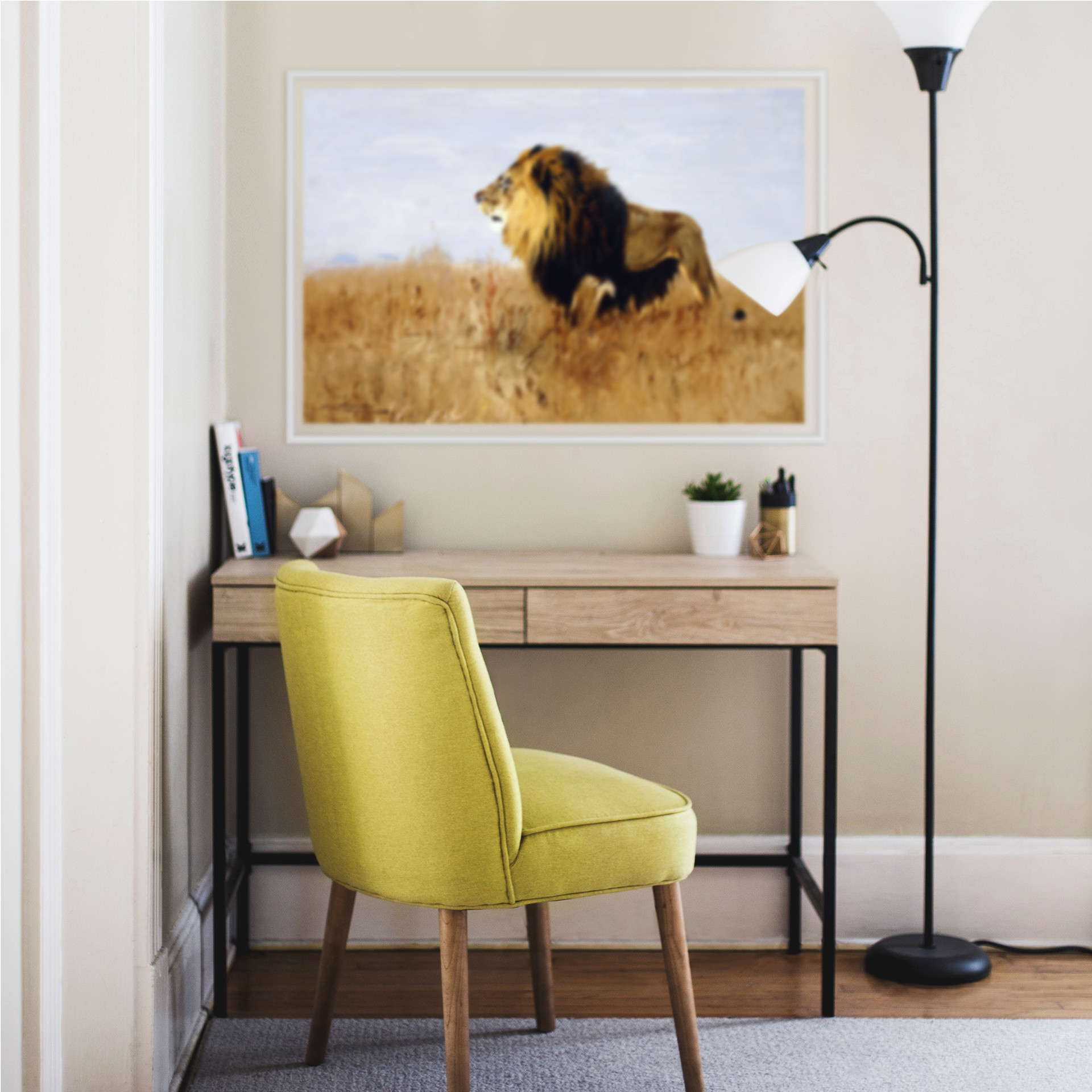 Wallprint W - Kuhnert - Löwe auf der Suche nach Beute