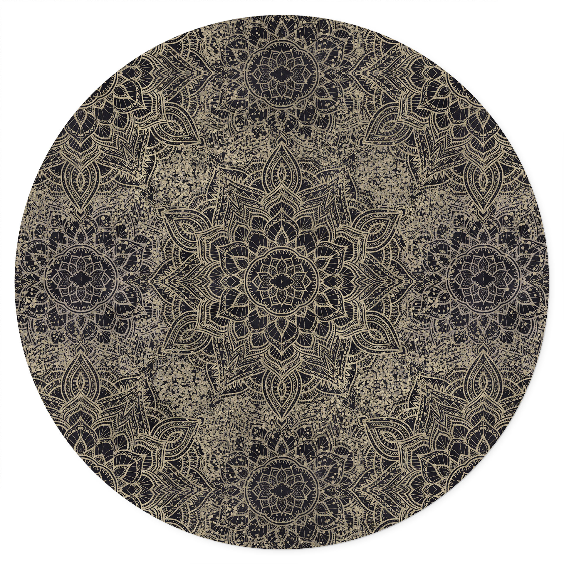 Naklejka na ścianę Mandala Boho antyczne złoto - Bloomery Decor - Okrągła