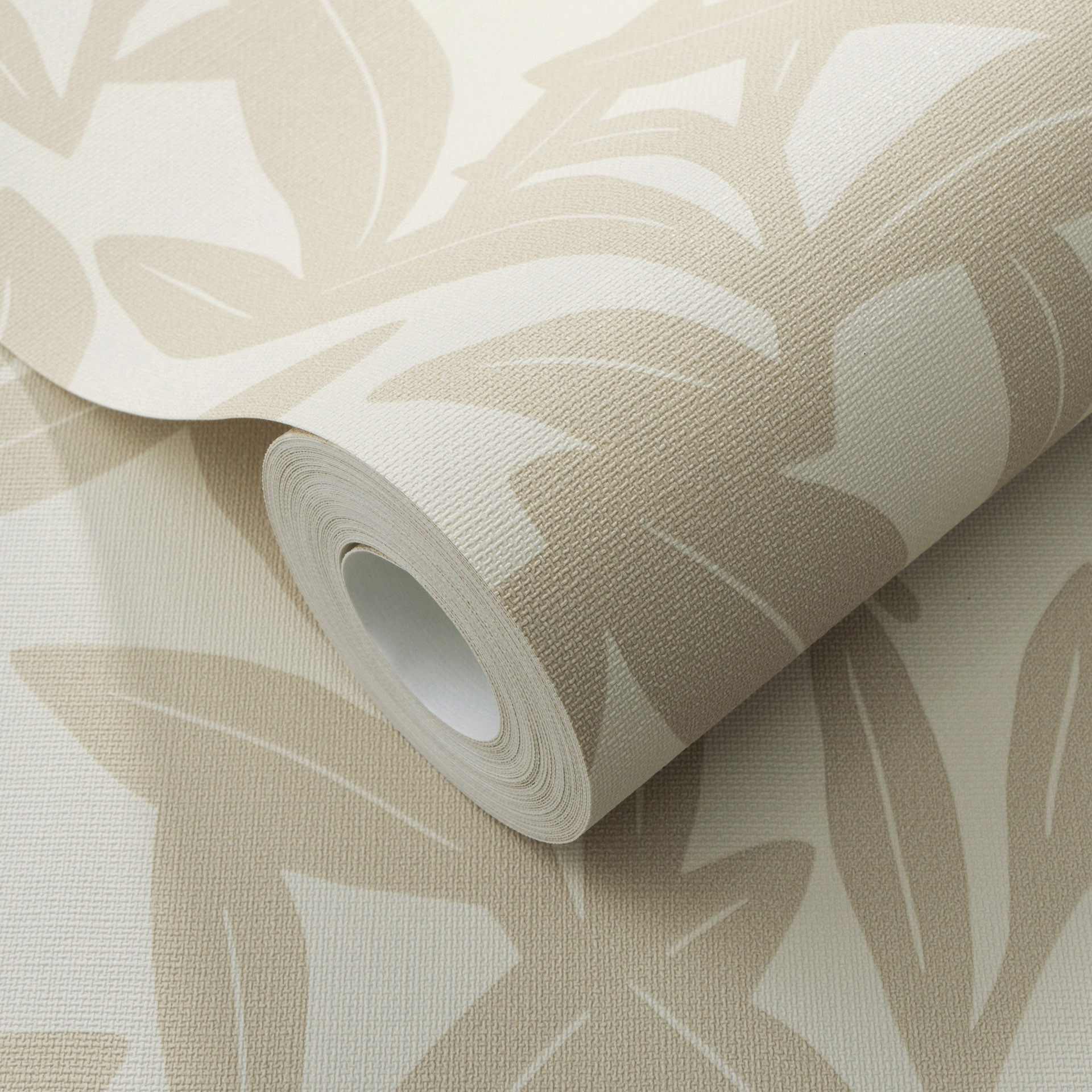Vliesbehang, behang met bloemmotief La Terrasse taupe, crème