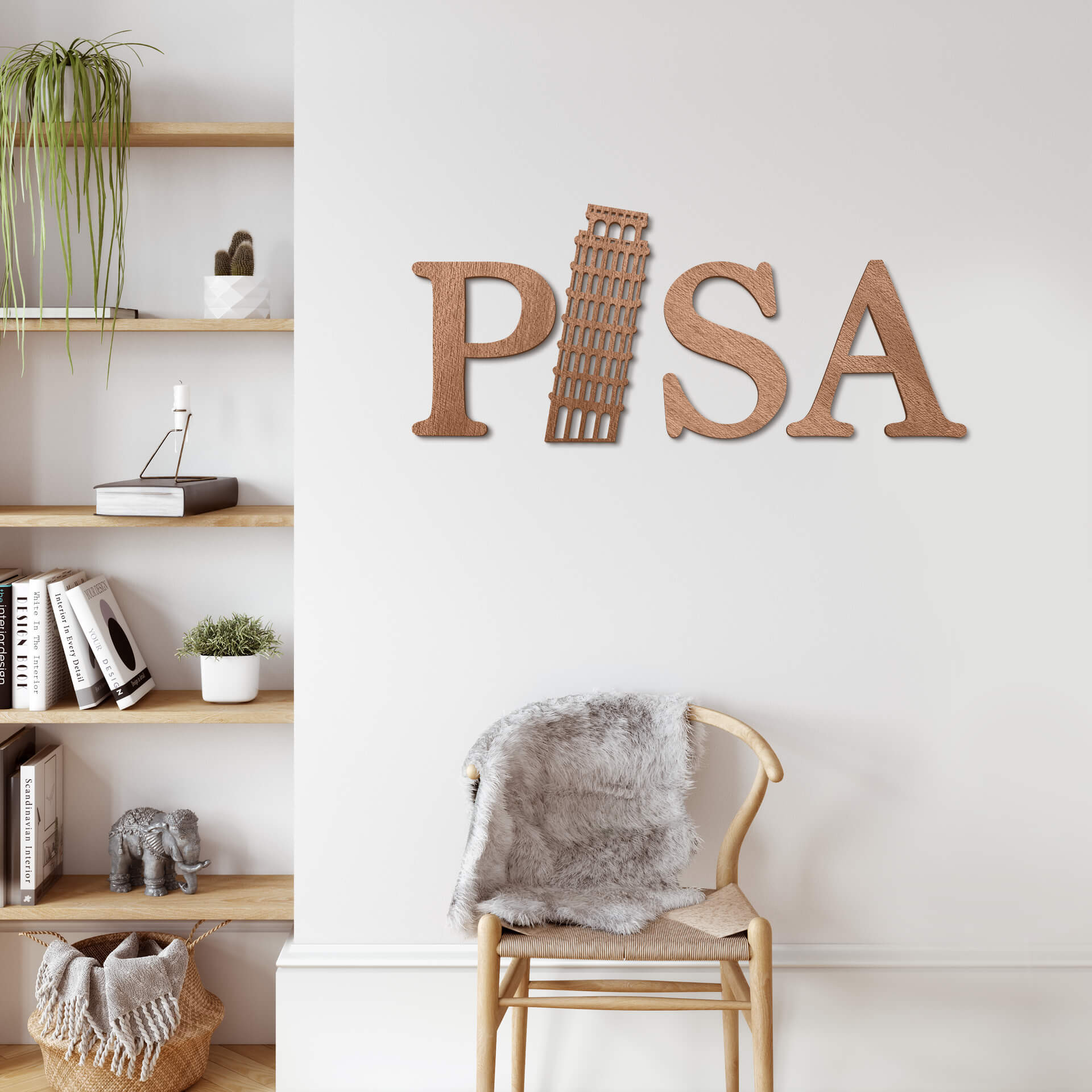 Drewniane litery mahoń - Pisa