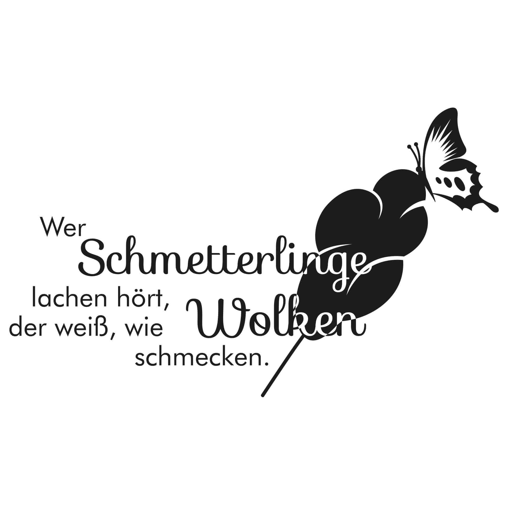 Wandtattoo Wer Schmetterlinge lachen hört... 2