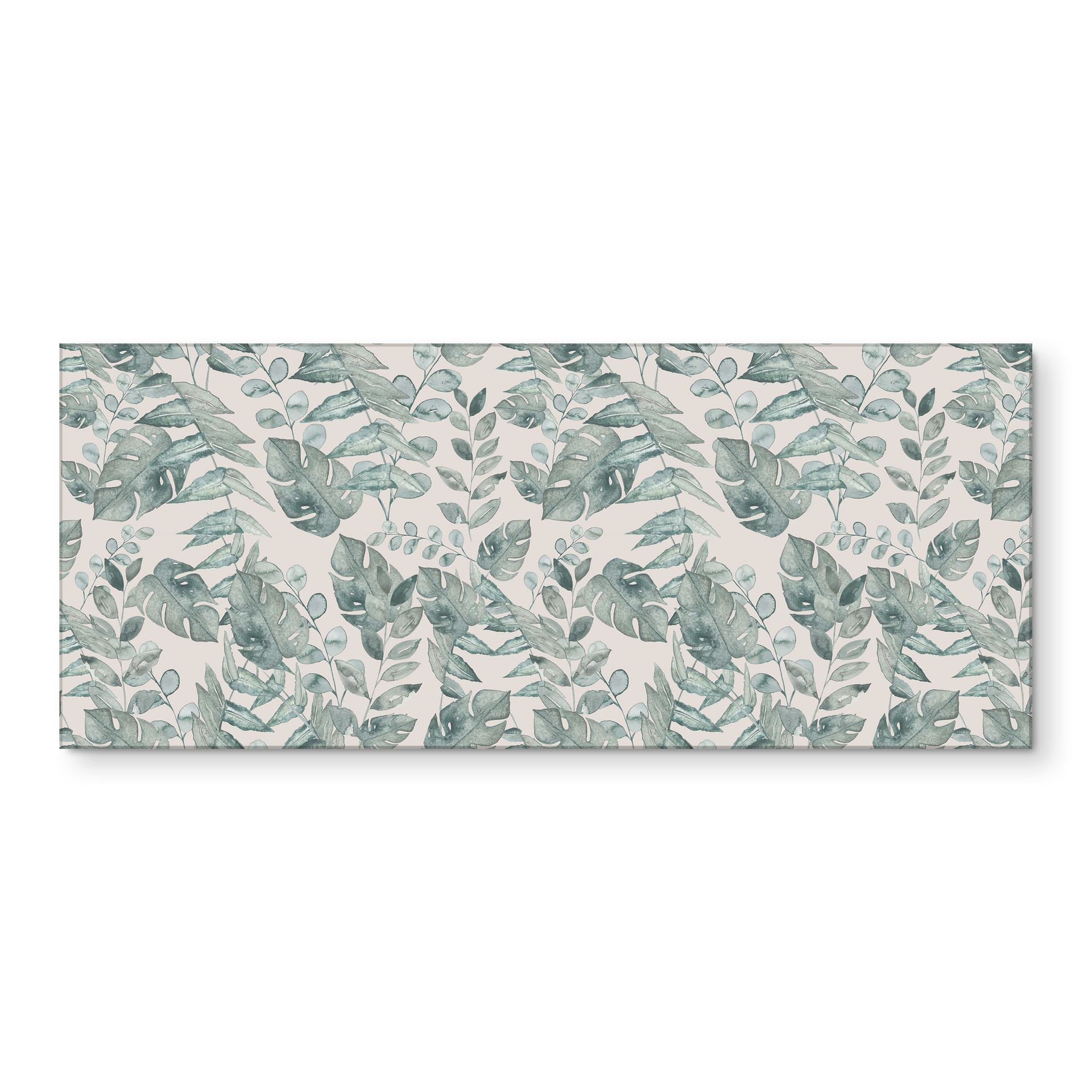 Revêtement pour cuisine feuilles de jungle aquarelle crème - Bloomery Decor