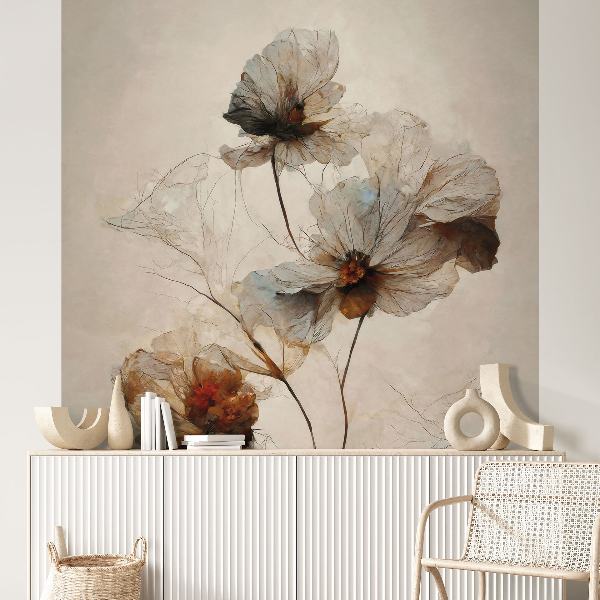 Bloemen Fotobehang | gedroogde bloemen - elegantie van vergankelijkheid - Treechild
