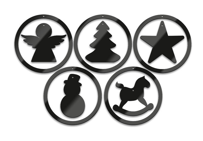 Décoration en verre acrylique pour sapin (pièces)