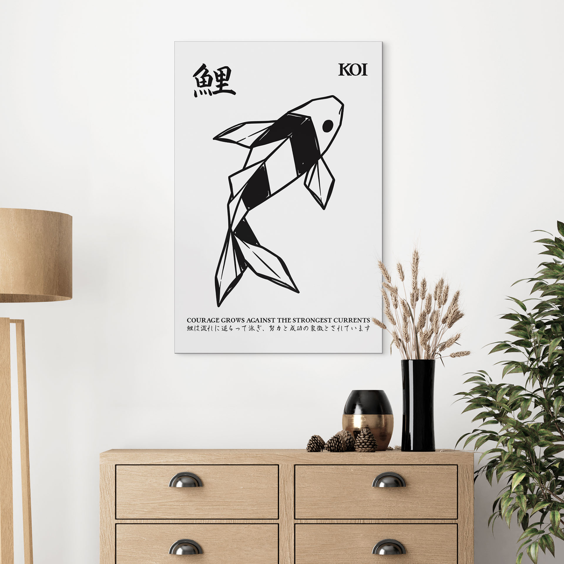 Tableau Origami Géométrique Koï - Krygowski - Alu-Dibond
