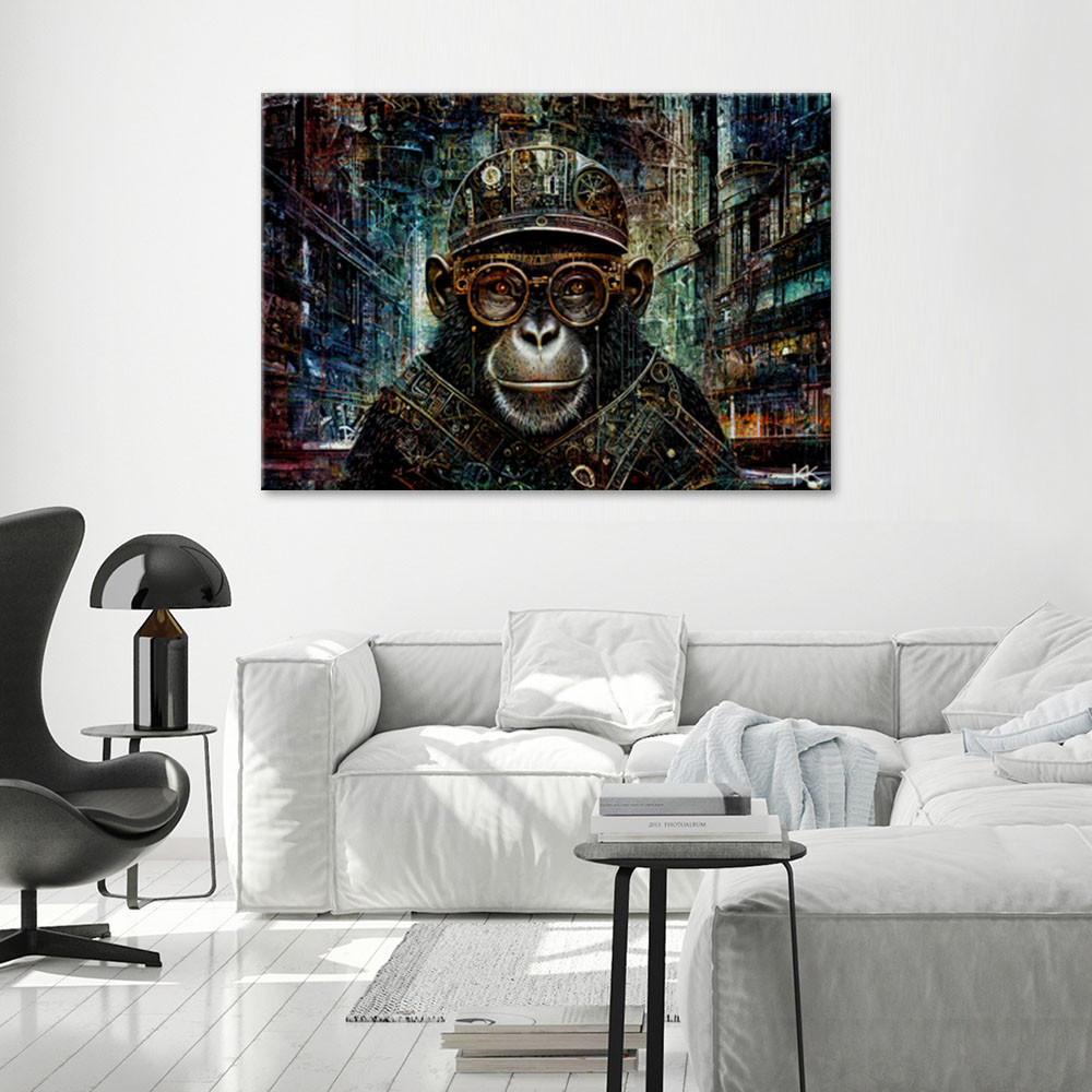 Canvasbillede, abstrakt abe