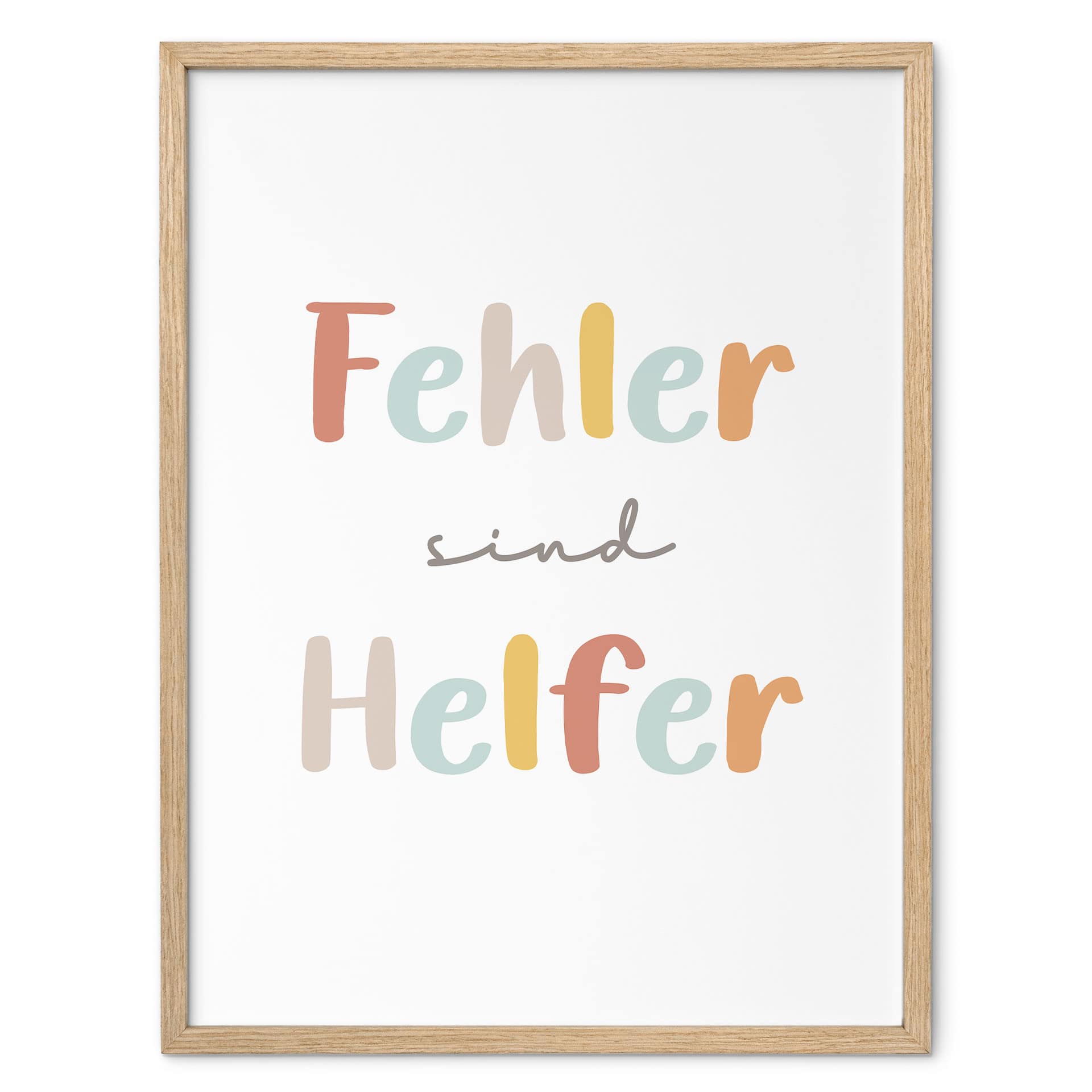 Kinder-Poster 'Fehler sind Helfer' in bunter Typografie