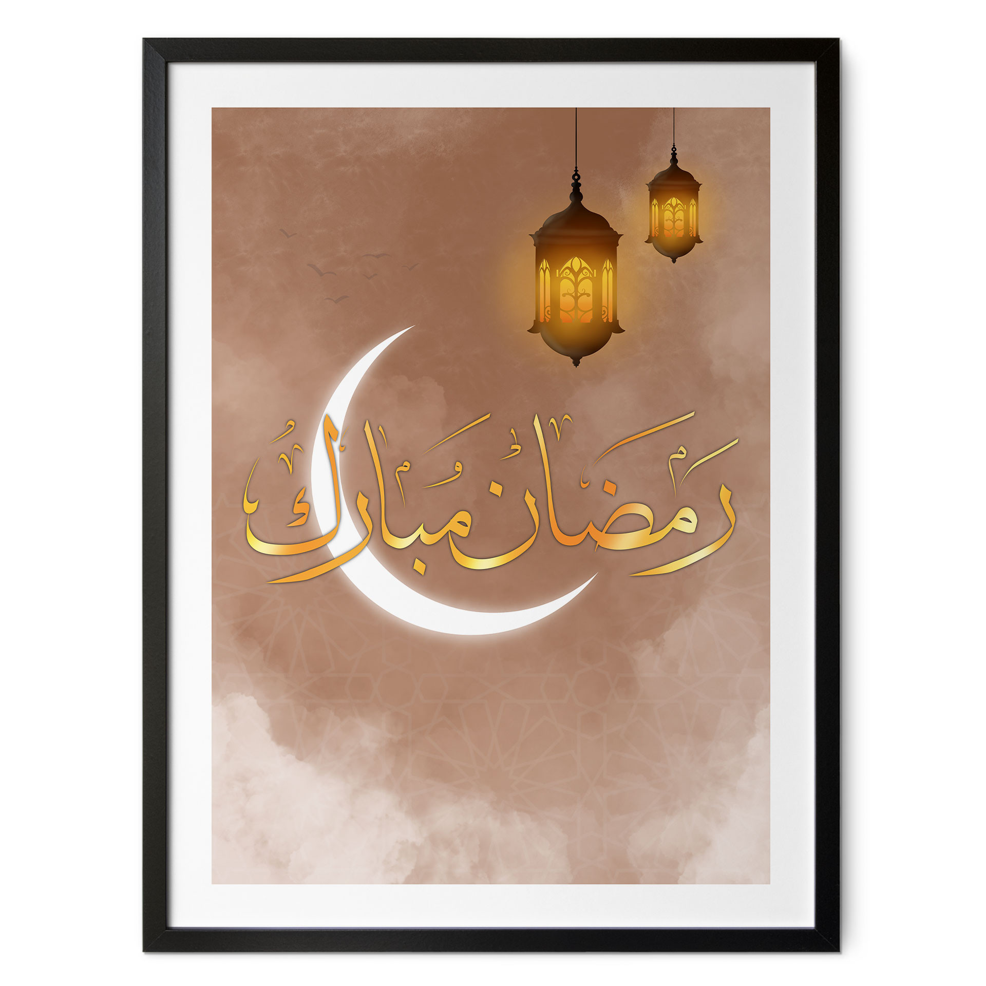 Poster Ramadan Mubarak mit Laternen