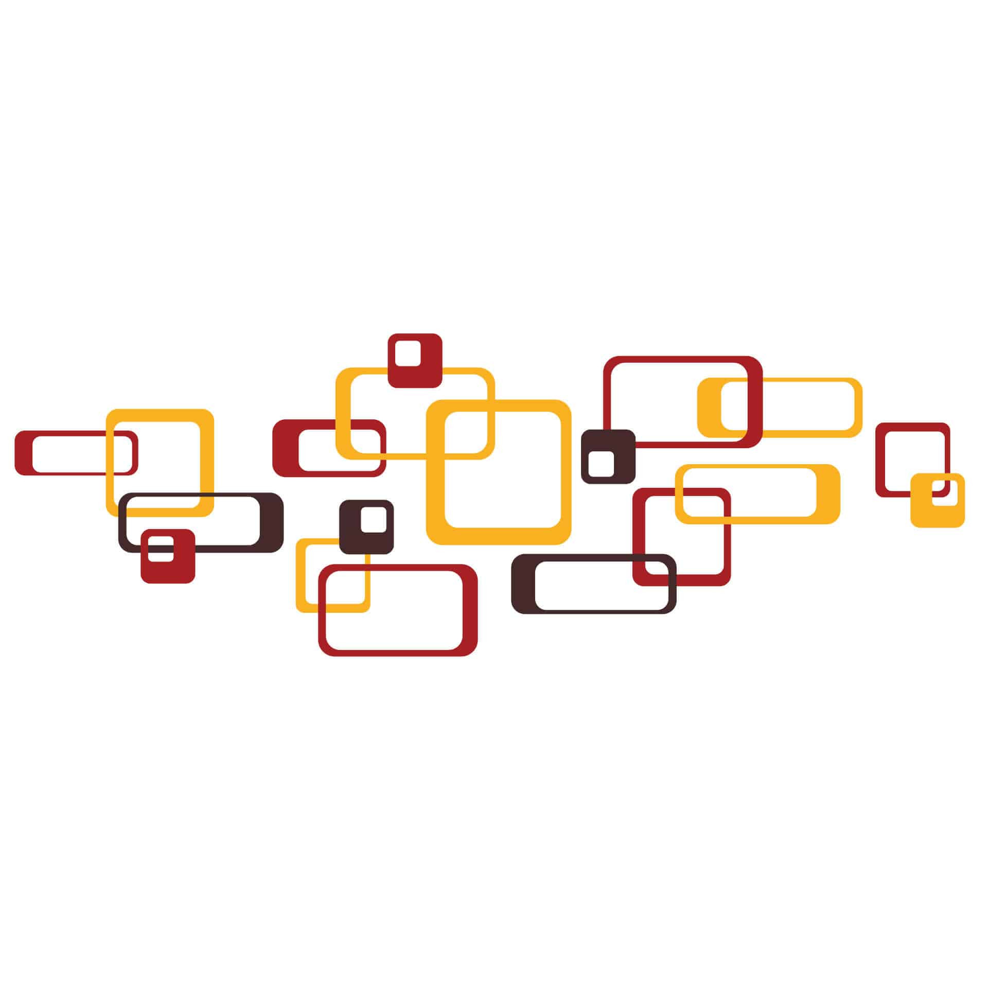 Wallsticker - Retro Rektangel Orange