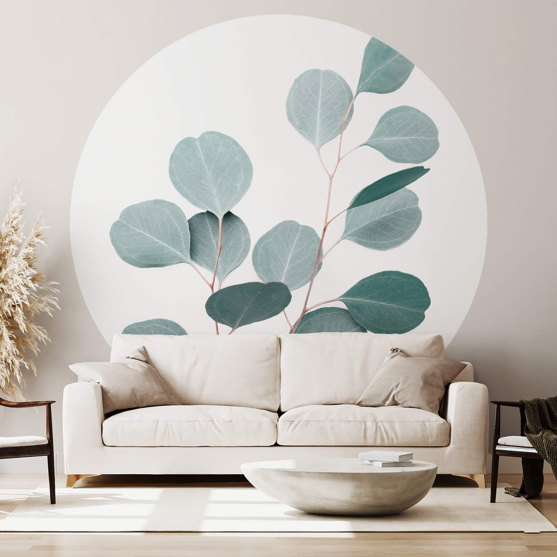 Behangcirkel Sisi & Seb - Blue Eucalyptus - vliesbehang/zelfklevend vliesbehang