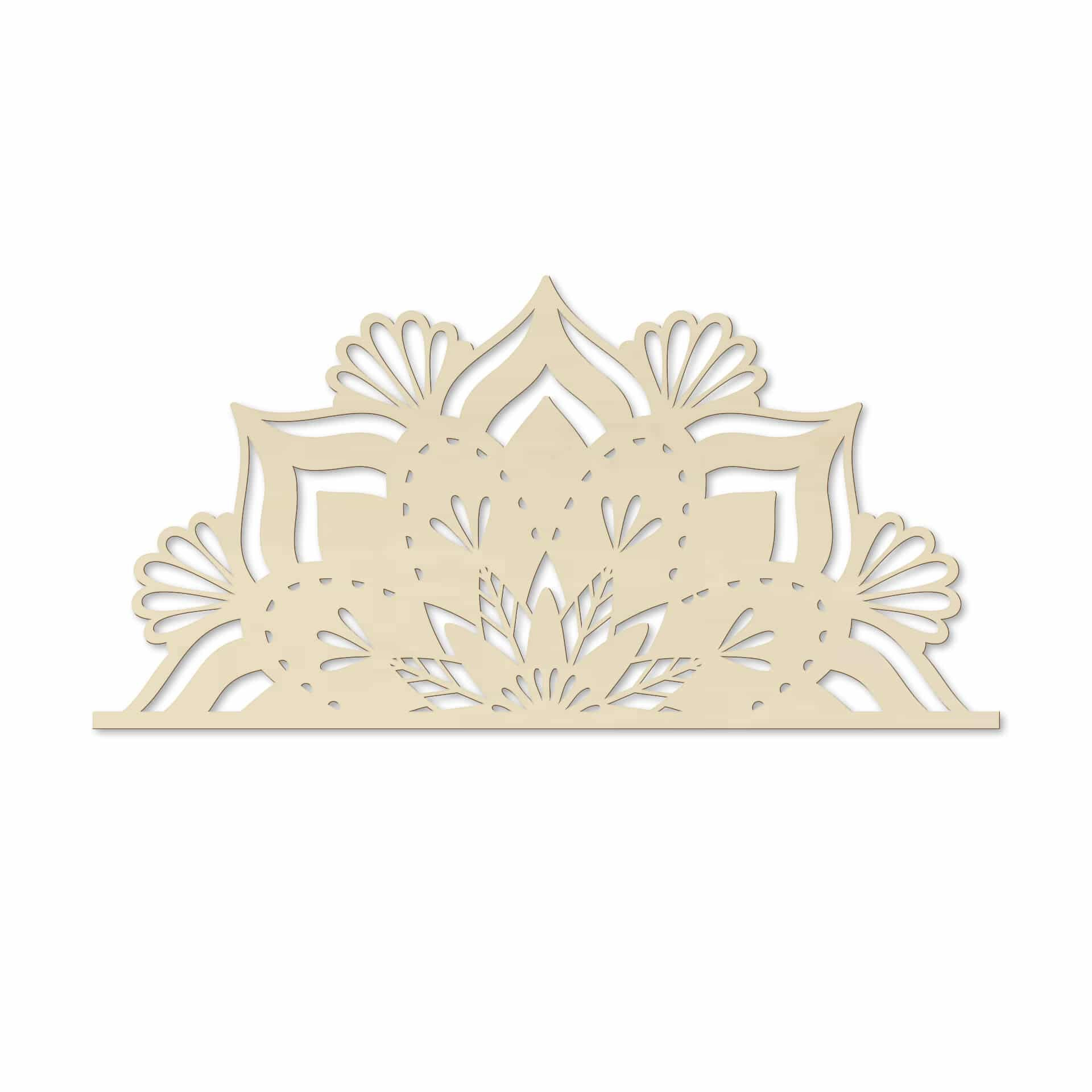 Dekoracja drewniana topola - Mandala Floral Half