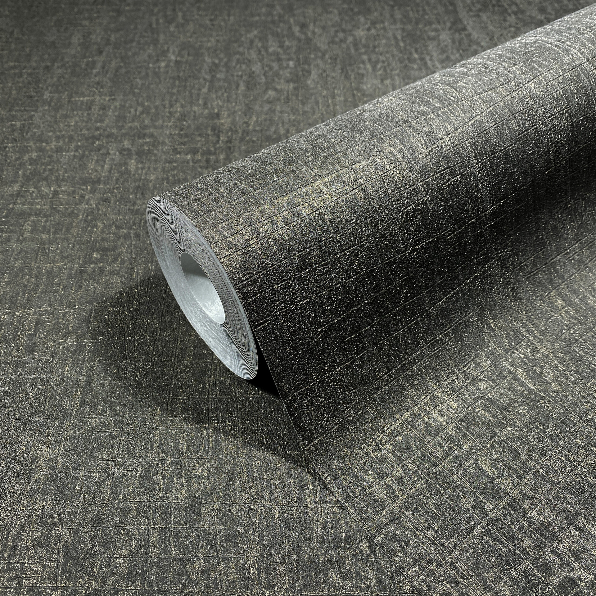 antraciet structuur behangpapier Loft Superior, goud
