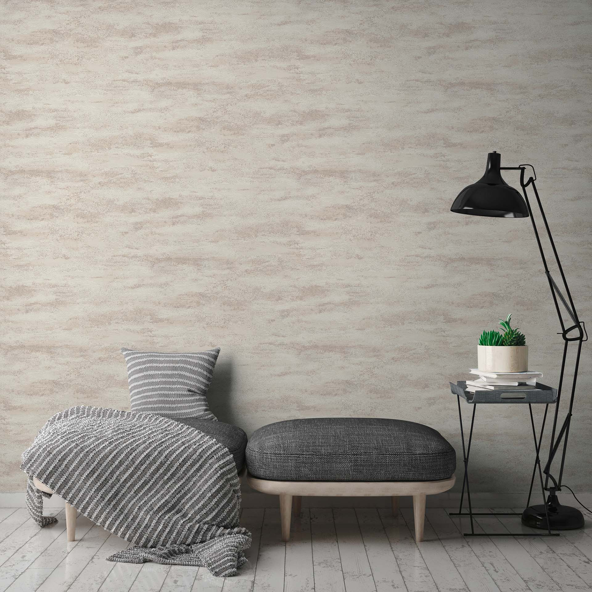 Gipsvezelbehang optiek crème - vliesbehang A.S. Création