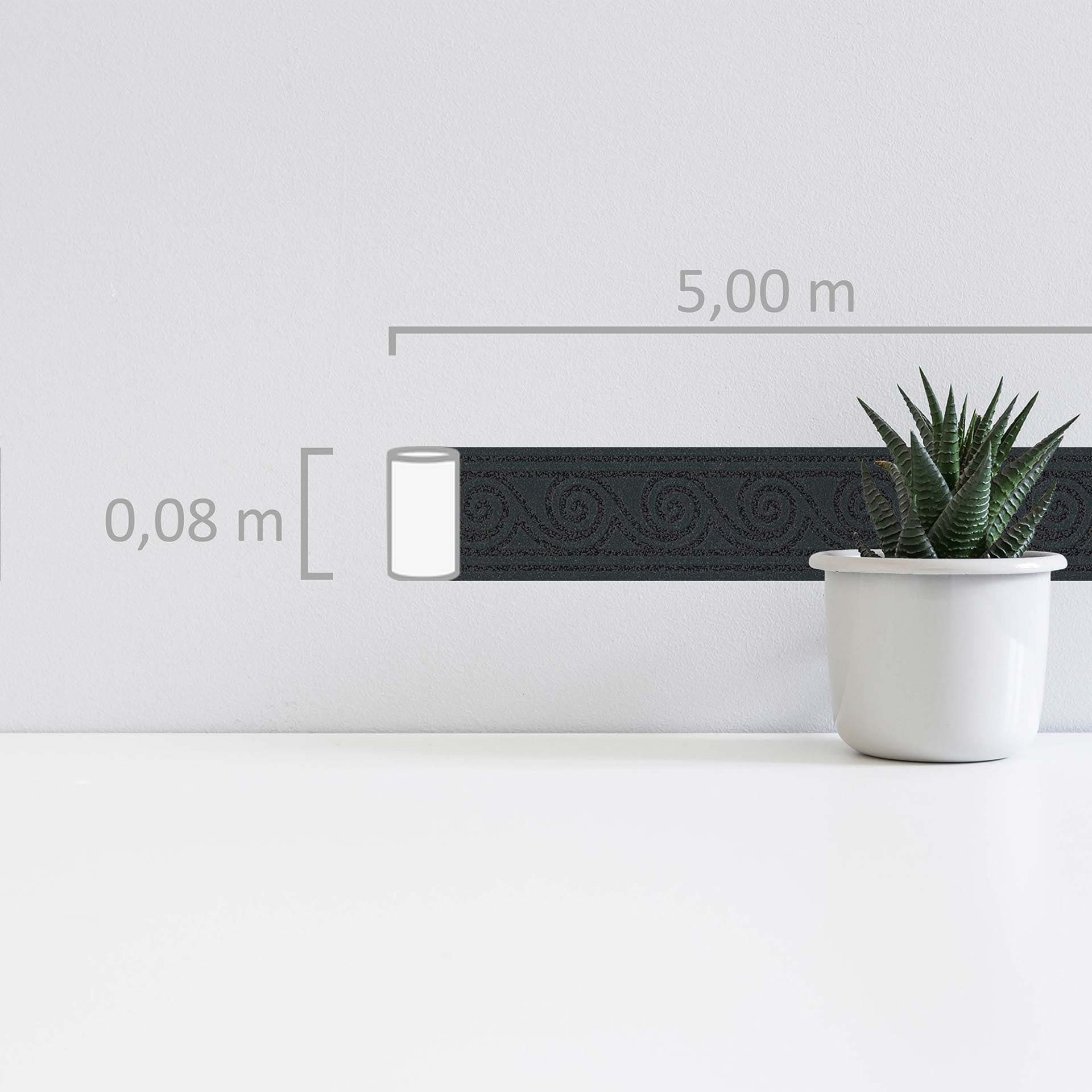 A.S. Création selbstklebende Bordüre Only Borders mit Wellen Muster metallic, schwarz