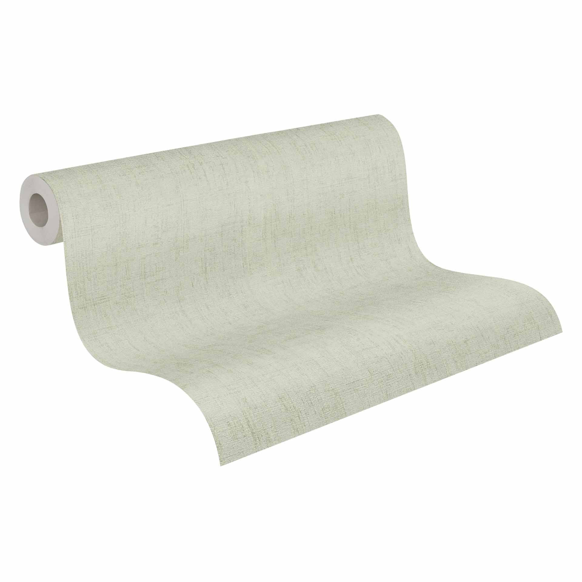 Textuurbehang textiel look lichtgroen - discreet Vliesbehang modern