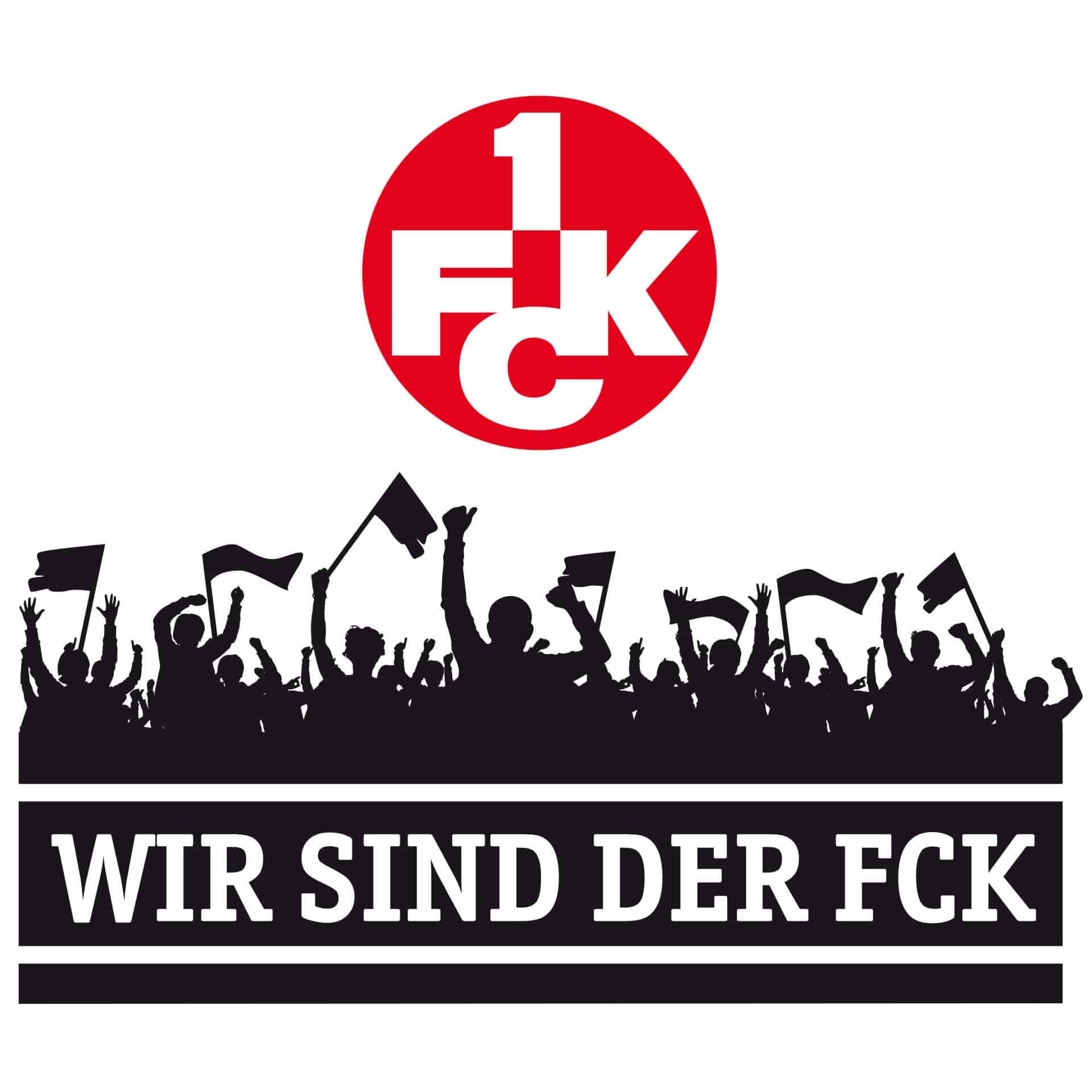 Wandtattoo Wir sind der FCK mit Logo farbig