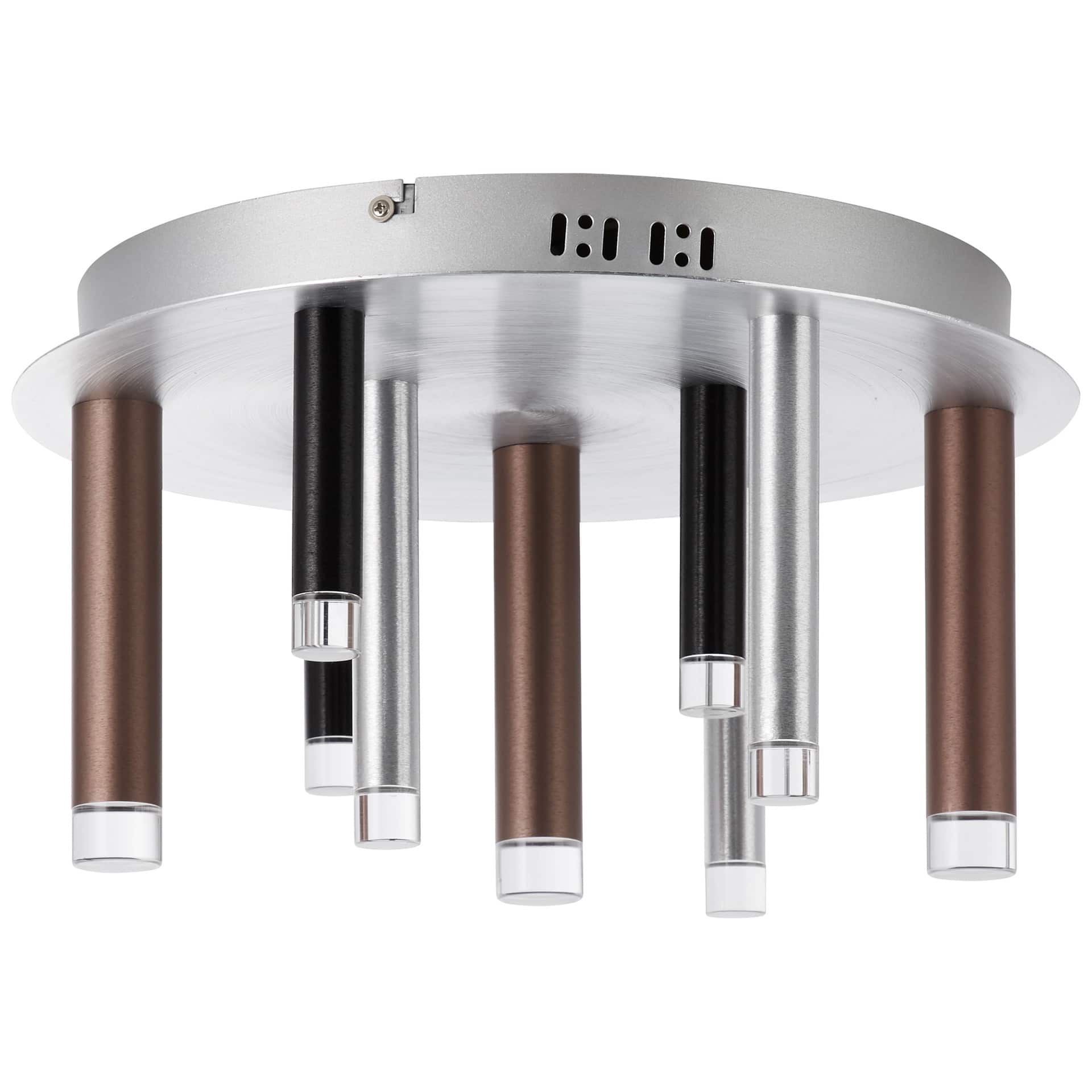 Deckenleuchte Eddy, braun, 21,5 x 40 cm, Metall Deckenlampe, dimmbar