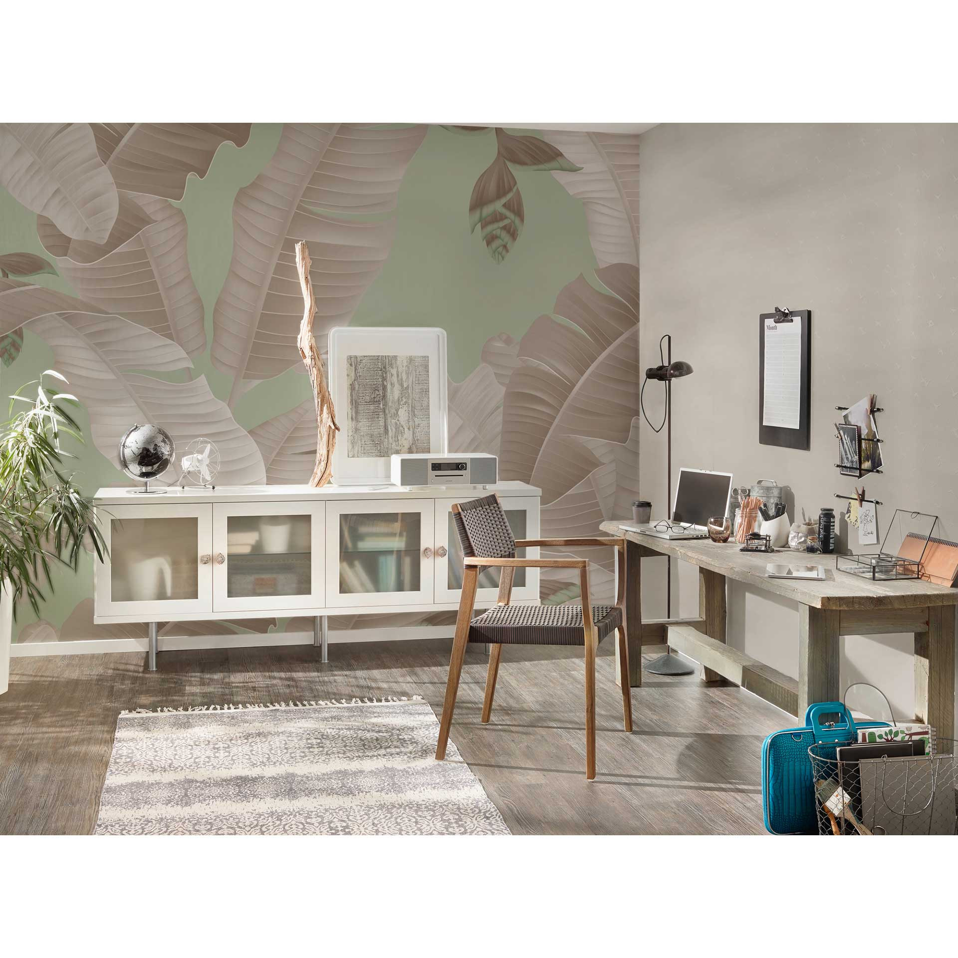 Livingwalls papier peint photo ARTist Heliconia avec Palmiers gris, vert
