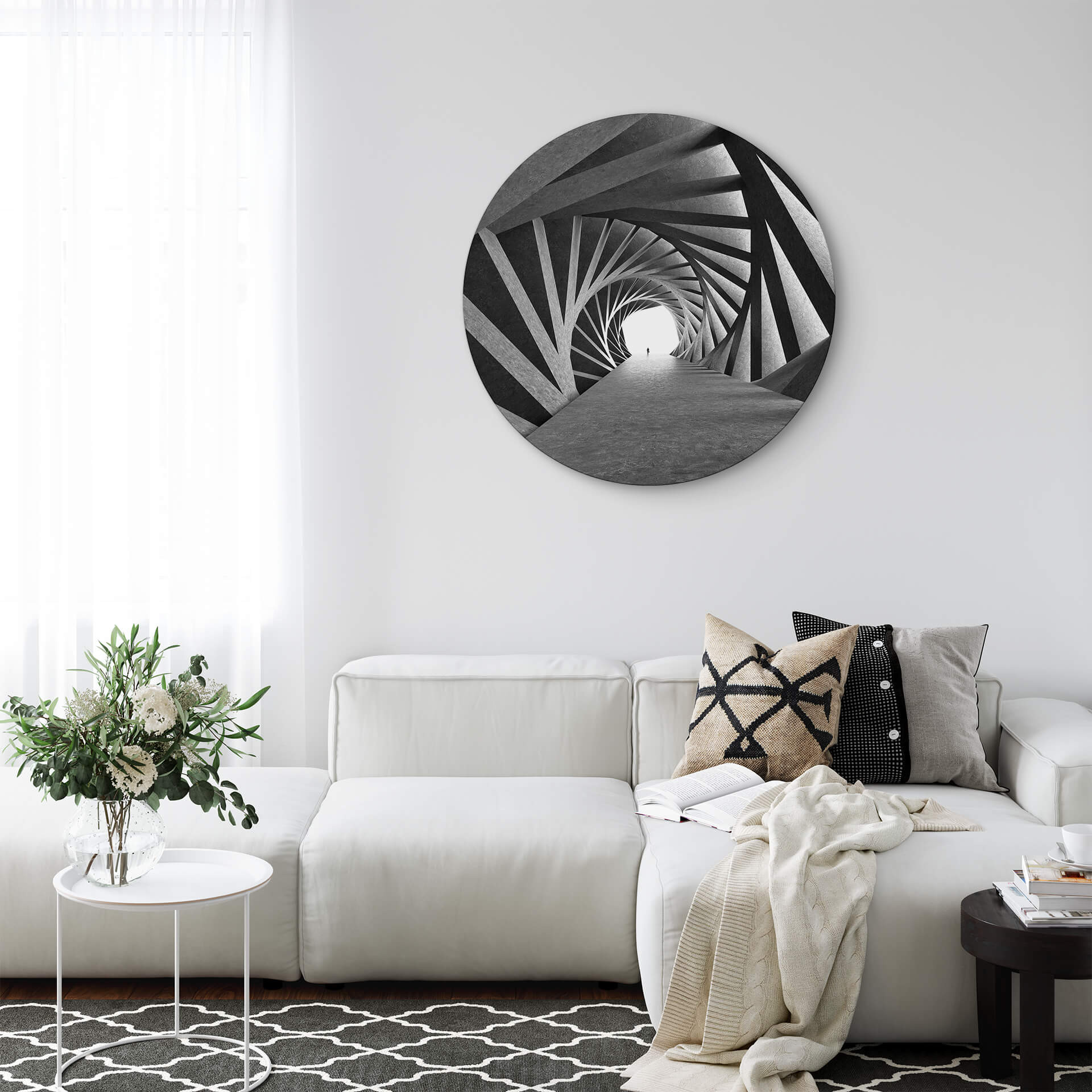 Tableau sur alu Dibond Bunjamin - Rotation - Rond