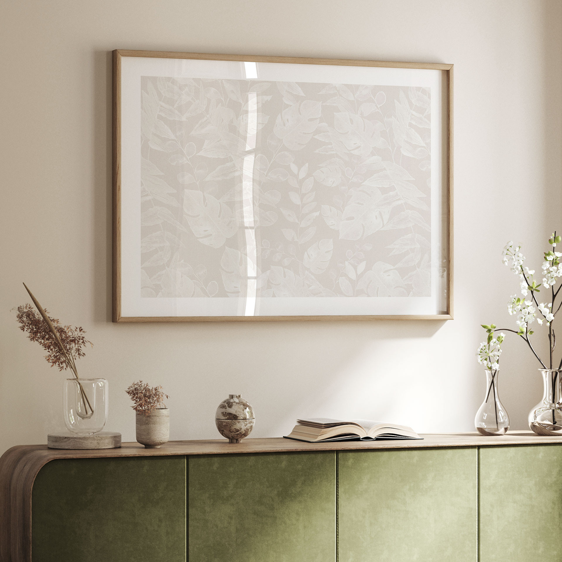 Plakat Botanika Tropical Leaves Beige - Bloomery Decor
