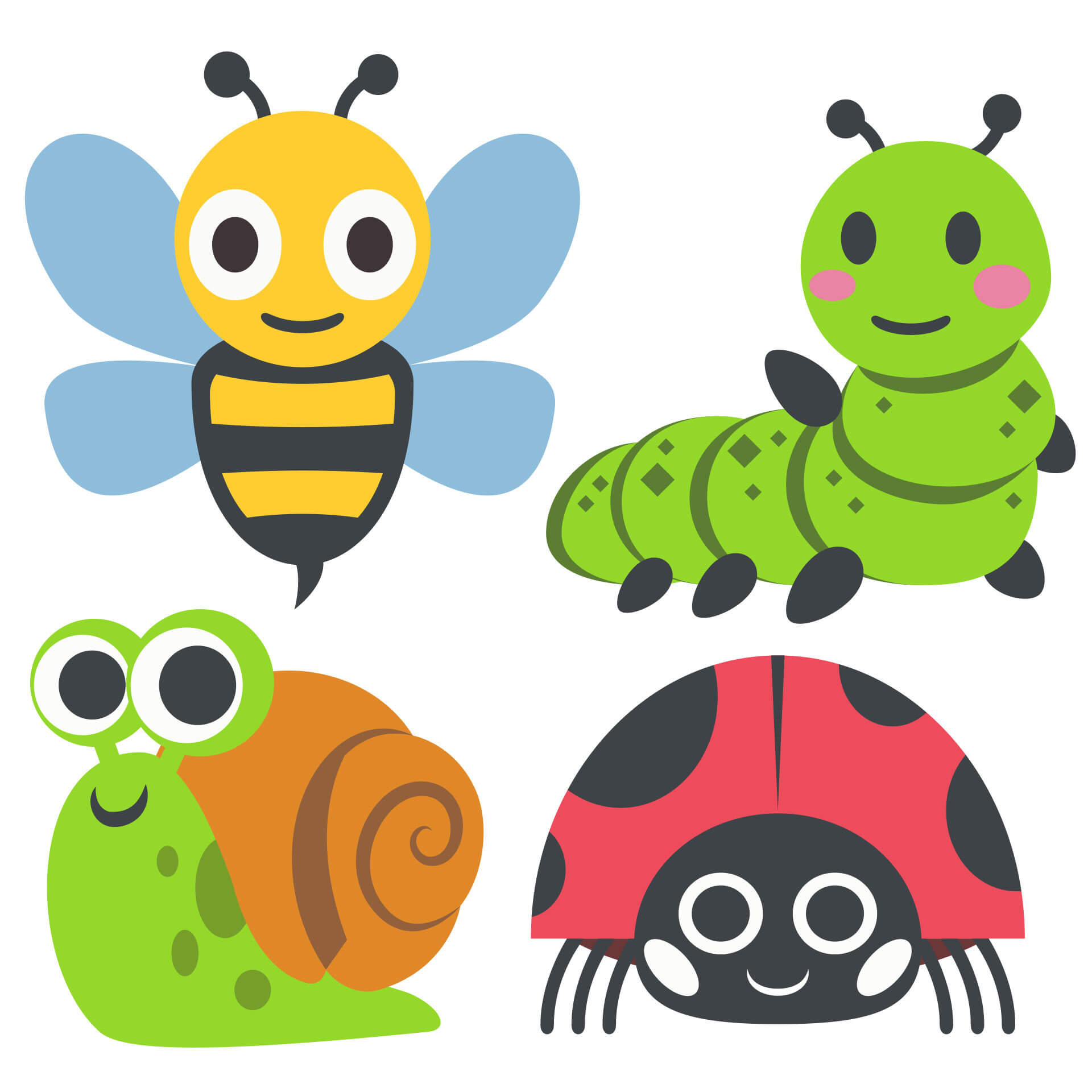 Wandtattoo Emoji Niedliche Insekten