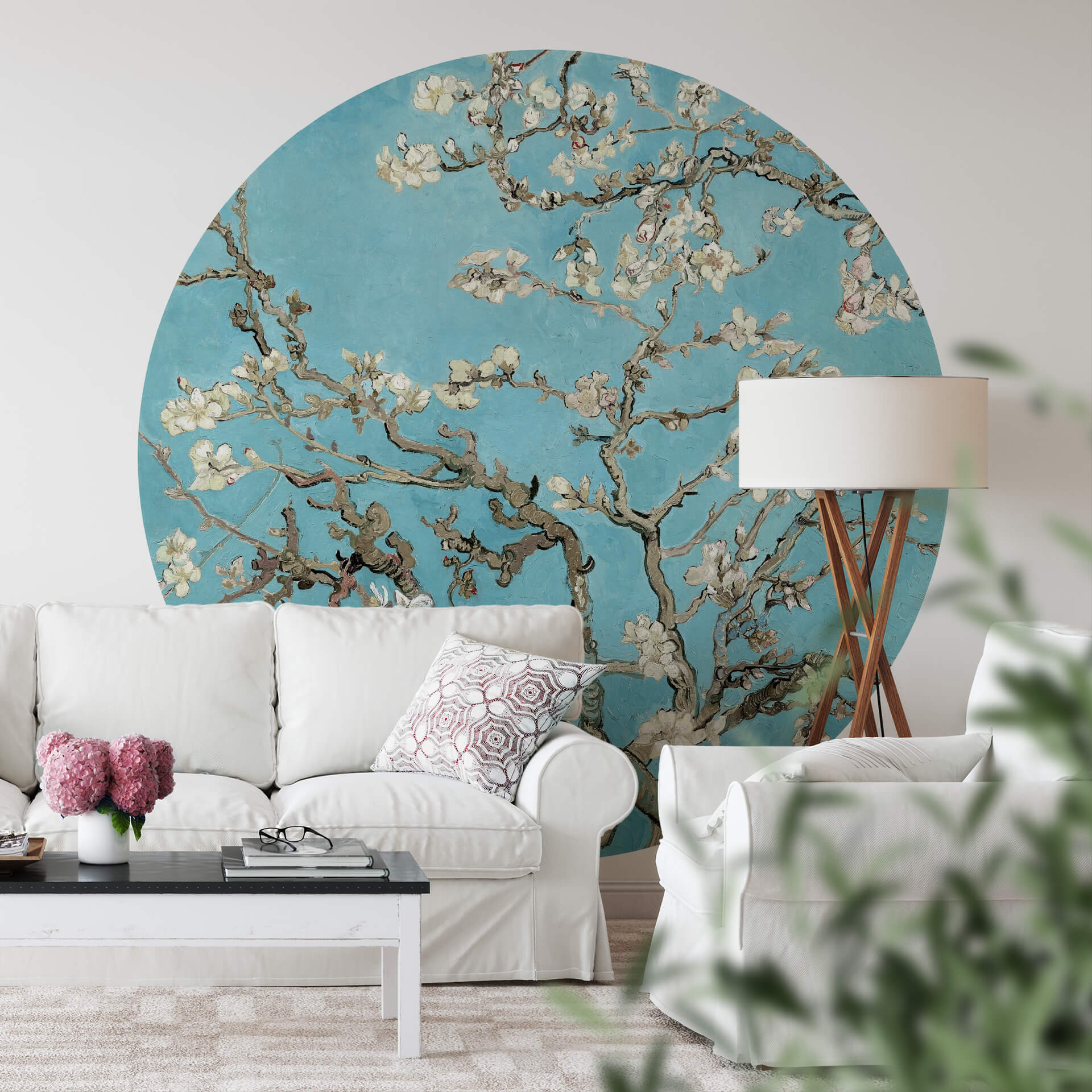 Behangcirkel van Gogh - Amandelbloesem - vliesbehang/zelfklevend vliesbehang