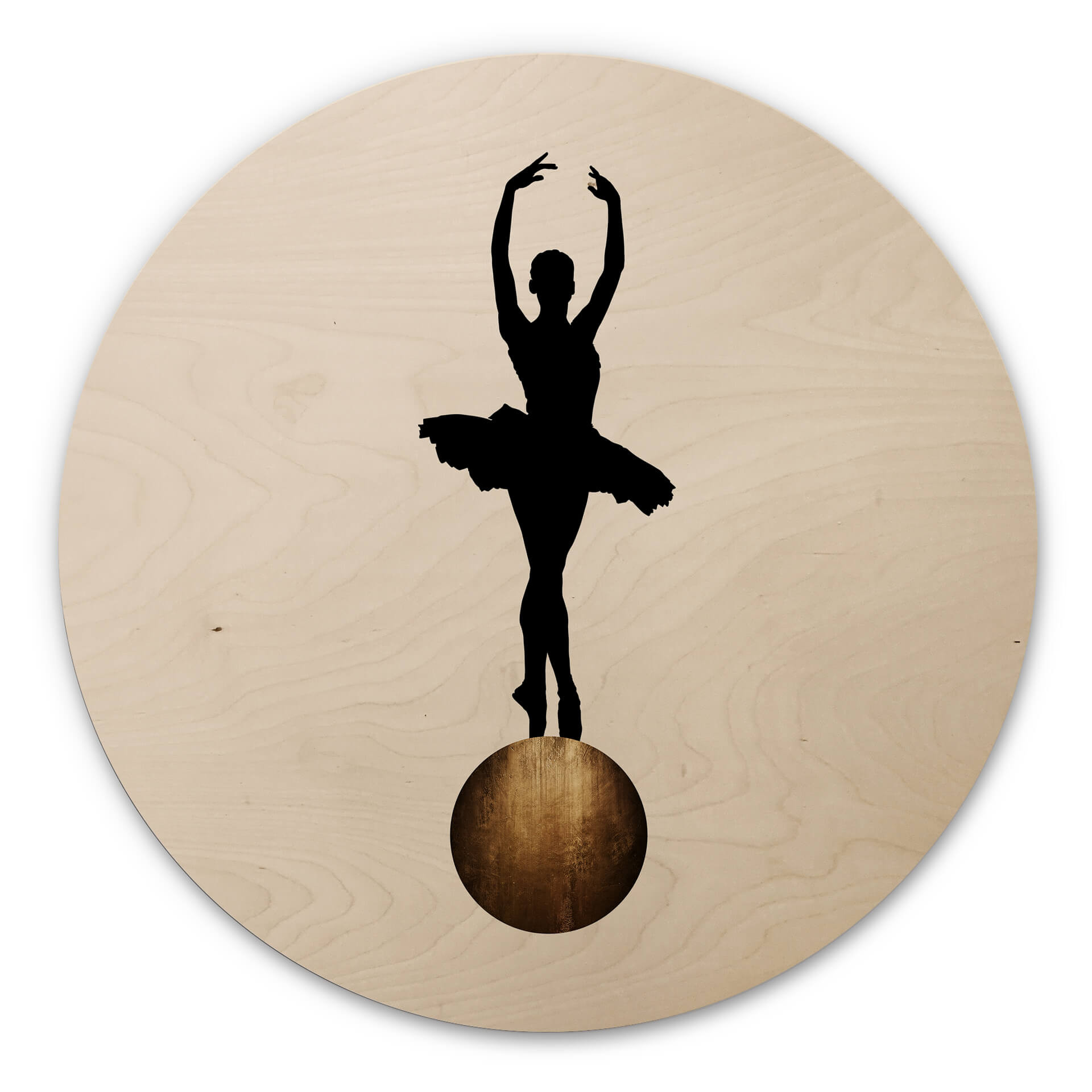 Obraz drewniany Kubistika - Prima Ballerina - Okrągły
